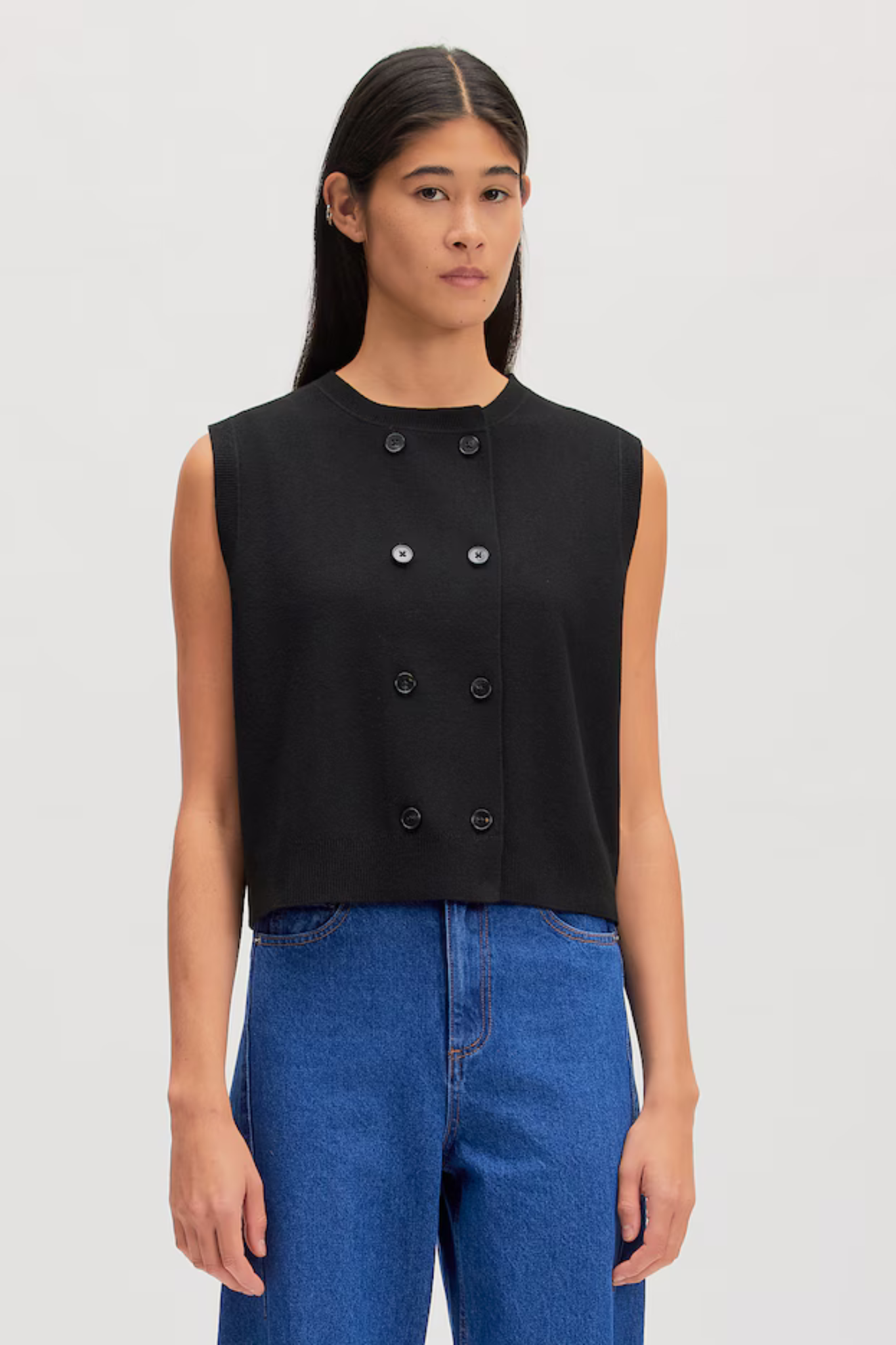 VAYA KNIT VEST - BLACK