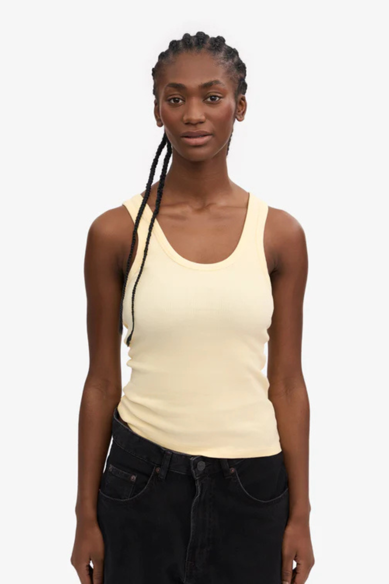 ORGANIC RIB TANK TOP WOMEN - SOFT YELLOW