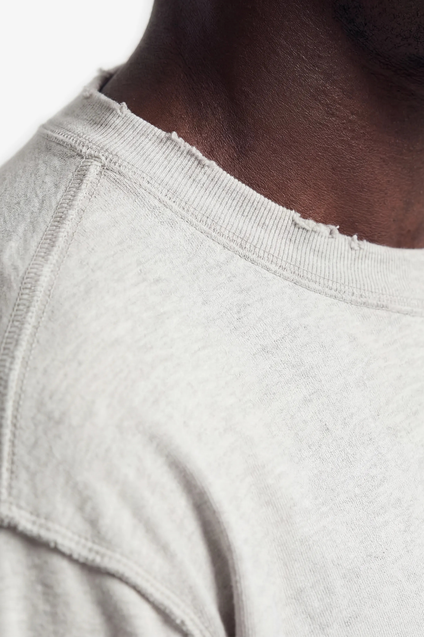 DISTRESEED LEAF T-SHIRT - GREY MELANGE
