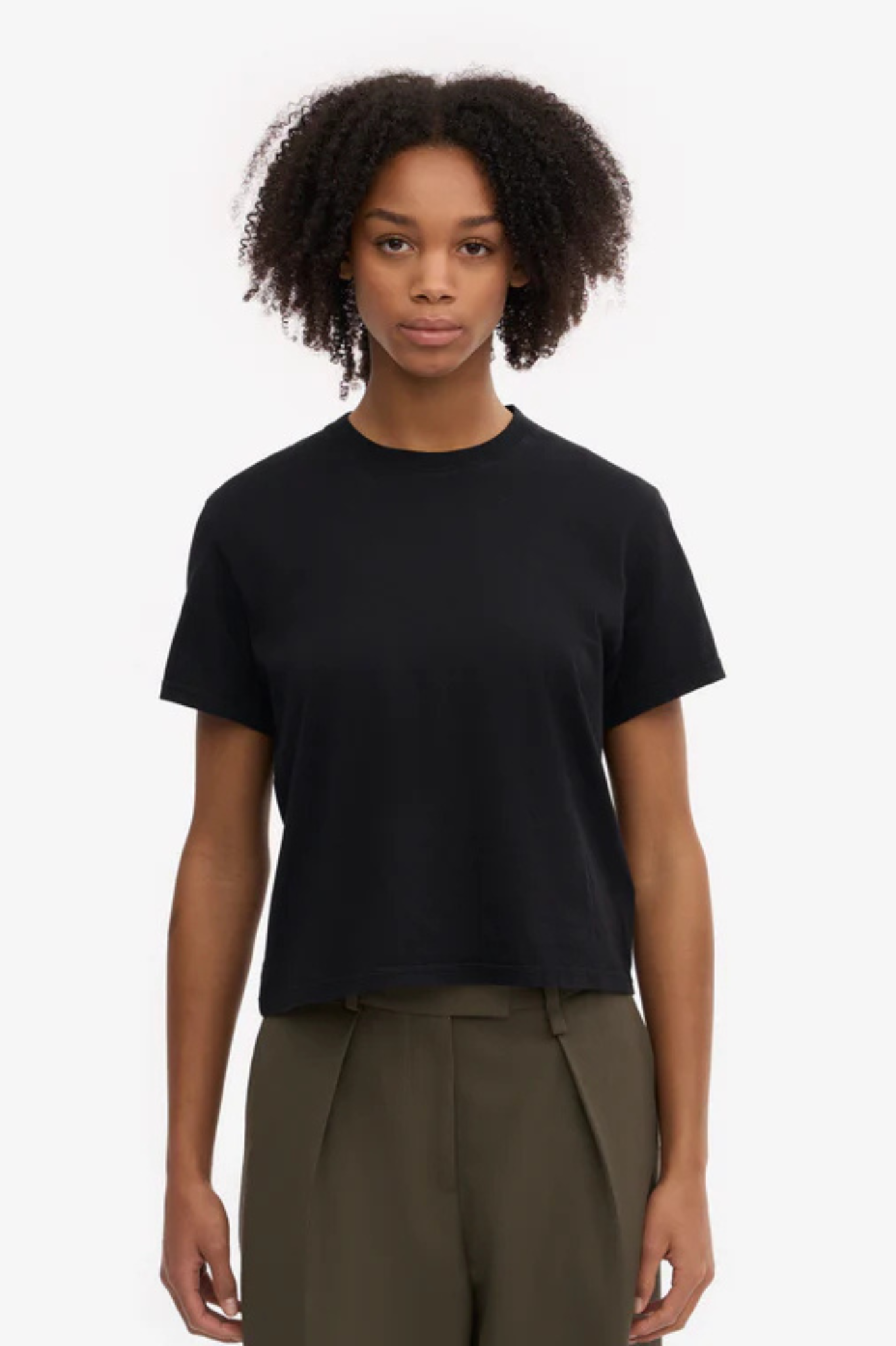 ORGANIC RIB SS T-SHIRT - DEEP BLACK