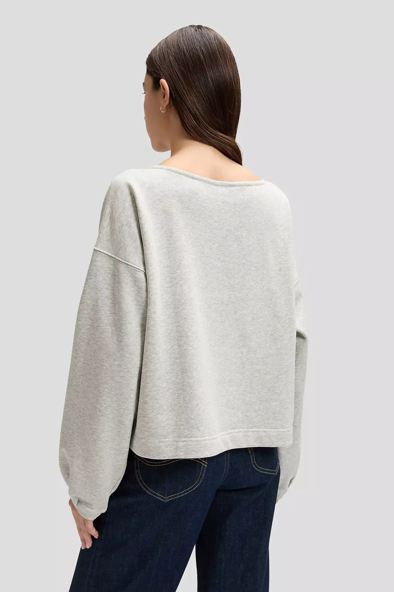 DRAMATIC SLEEVE SWEATSHIRT - GREY HEATHER