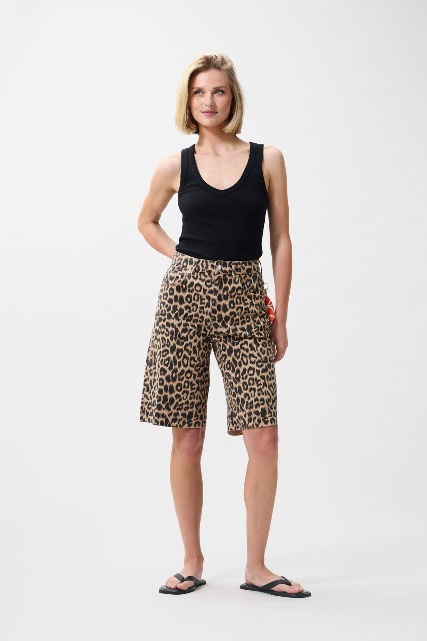 LOOSE FIT LEOPARD SHORTS - GREY MORN