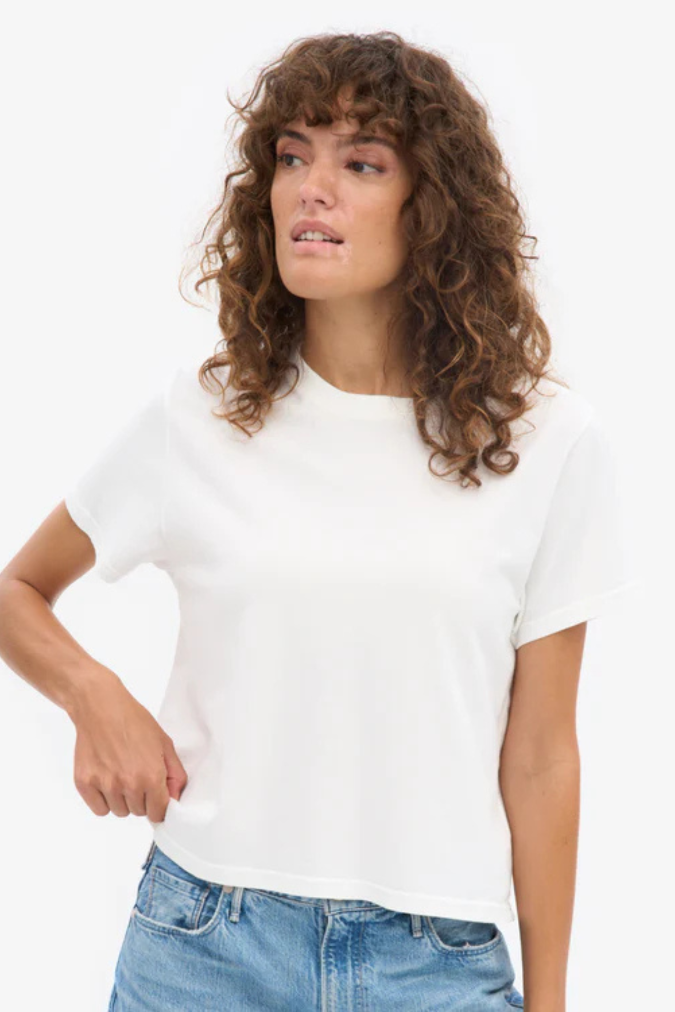 ORGANIC BOXY CROP T-SHIRT - OPTICAL WHITE