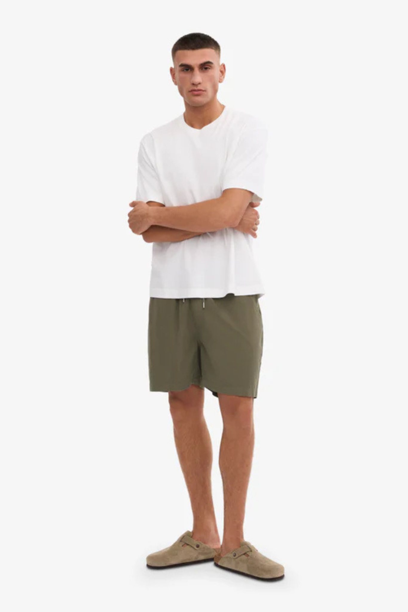ORGANIC TWILL SHORTS - DUSTY OLIVE