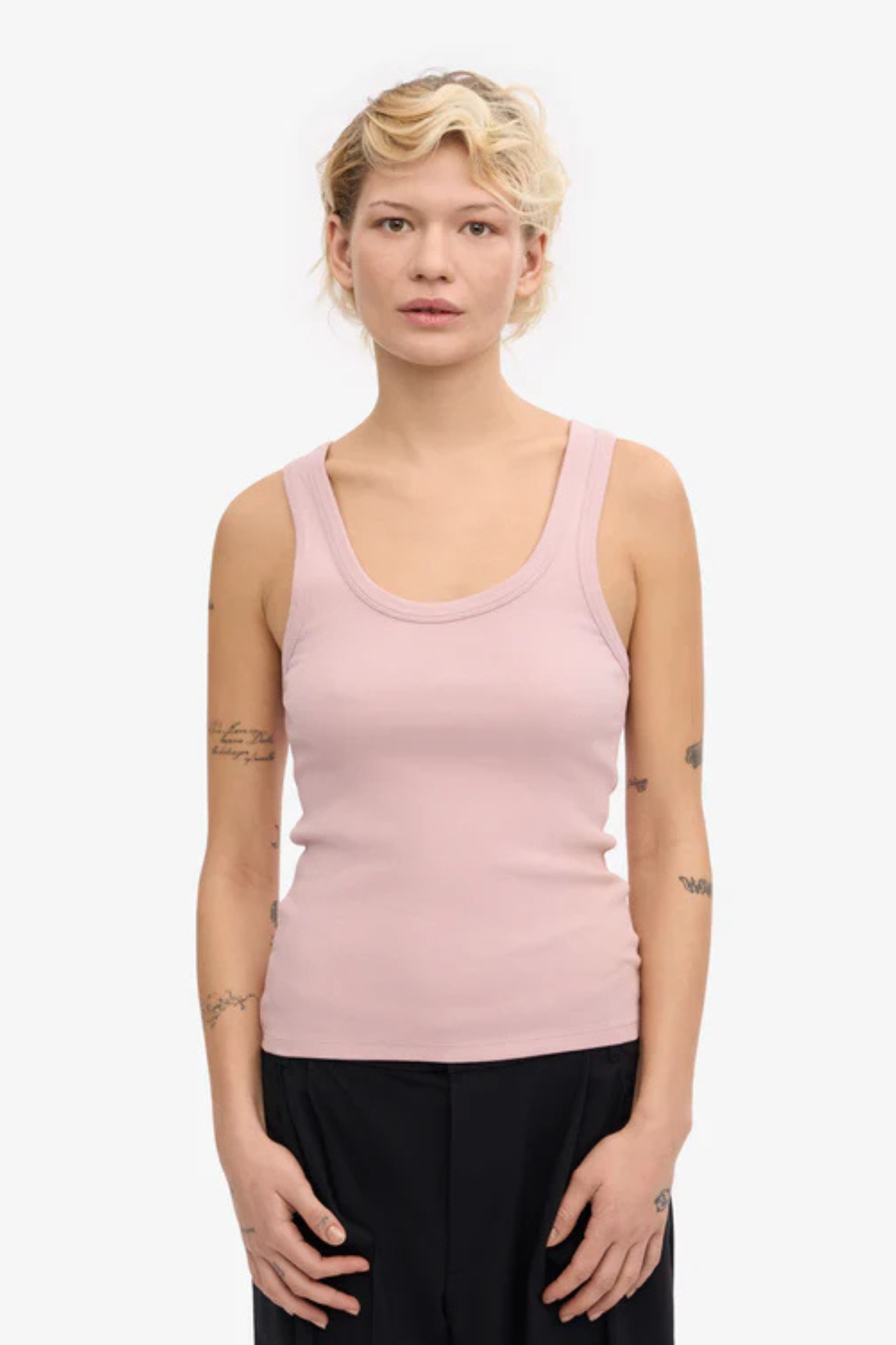 ORGANIC RIB TANK TOP WOMEN - FADED PINK