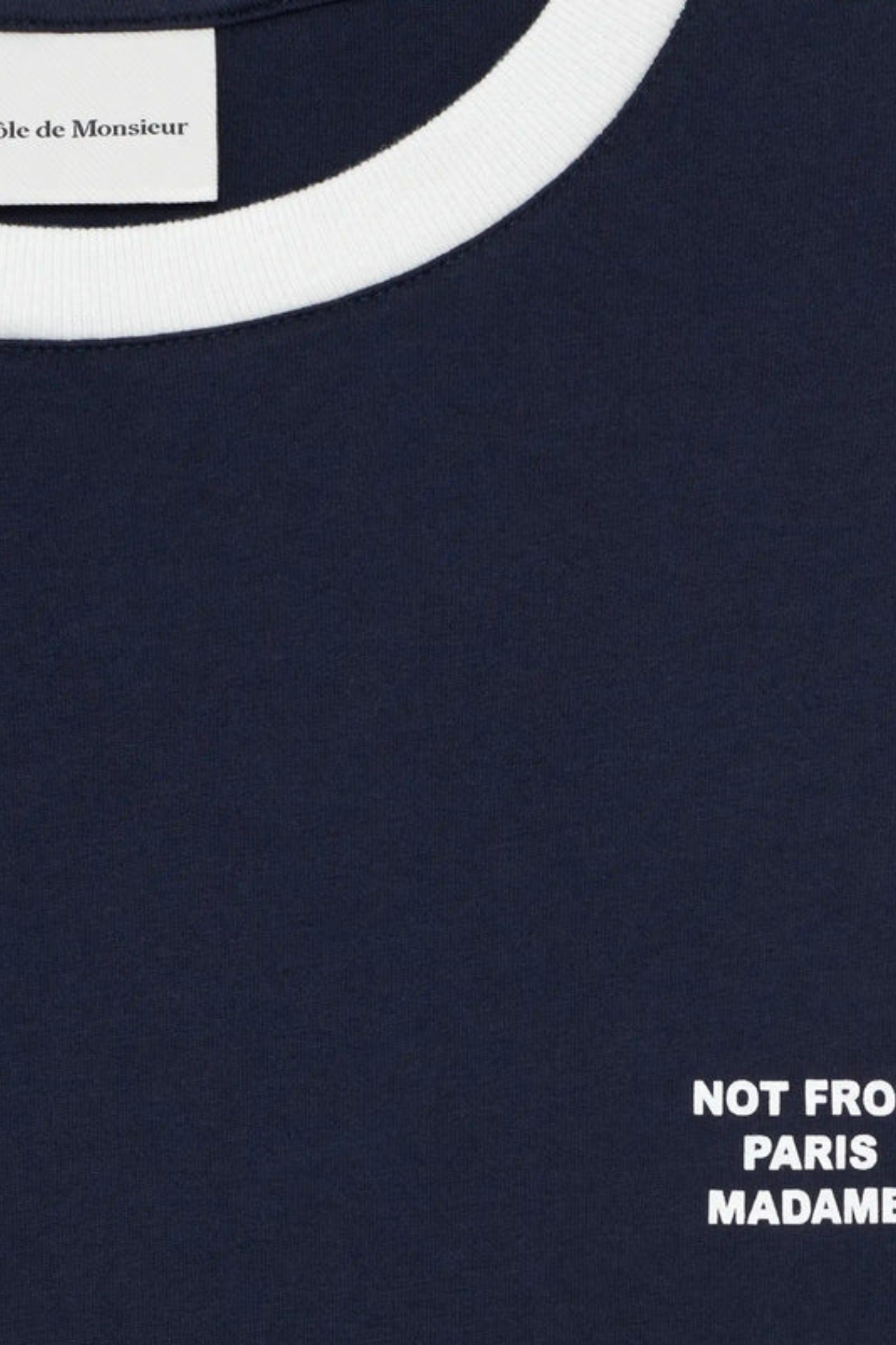 CONTRASTED SLOGAN T-SHIRT - NAVY