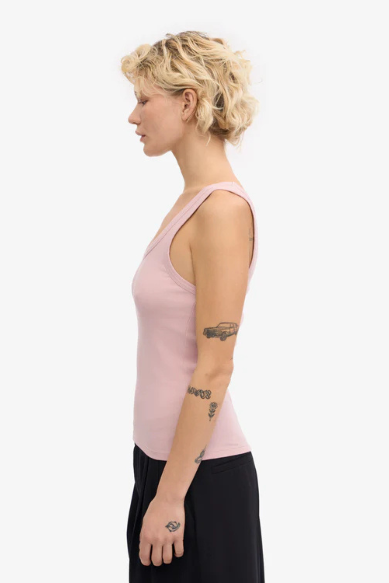 ORGANIC RIB TANK TOP WOMEN - FADED PINK