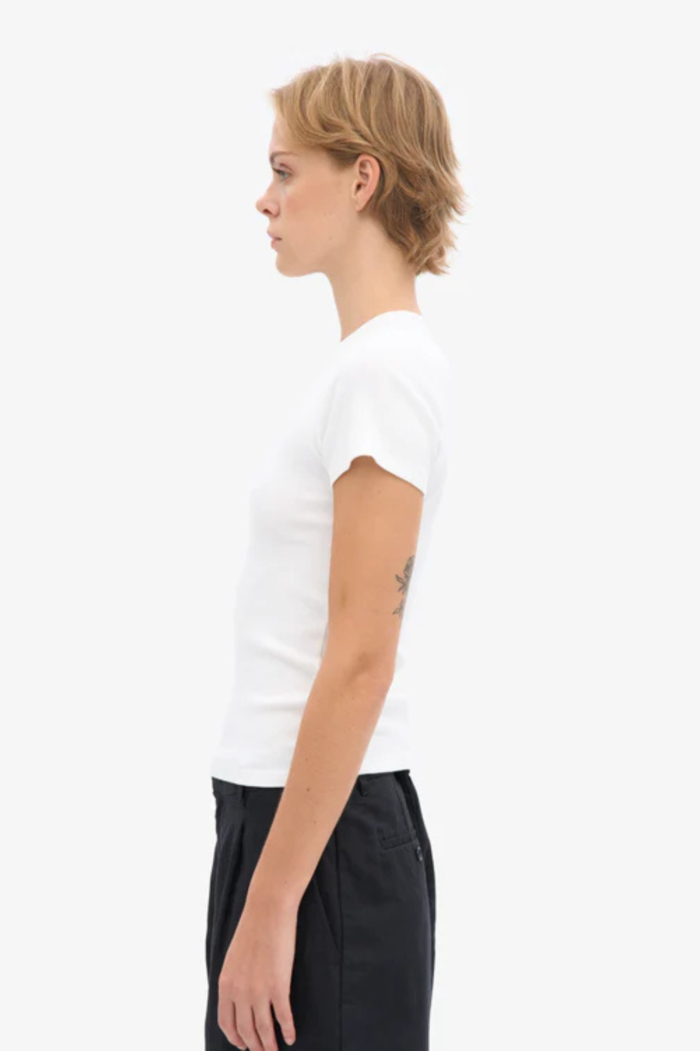 ORGANIC RIB SS T-SHIRT - OPTICAL WHITE