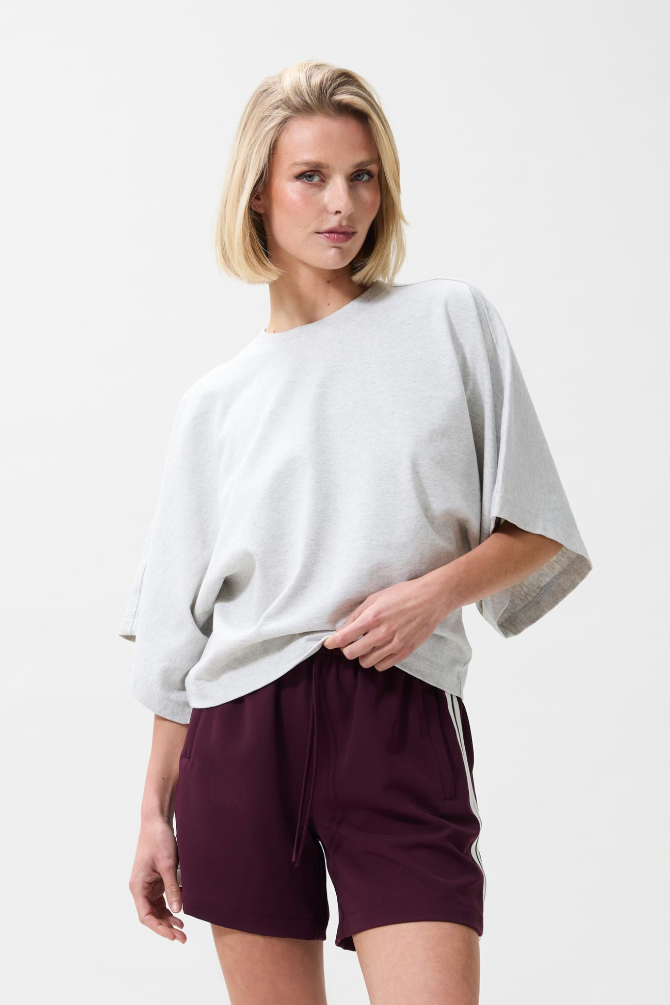 BATSLEEVE T-SHIRT - LIGHT GREY MELANGE