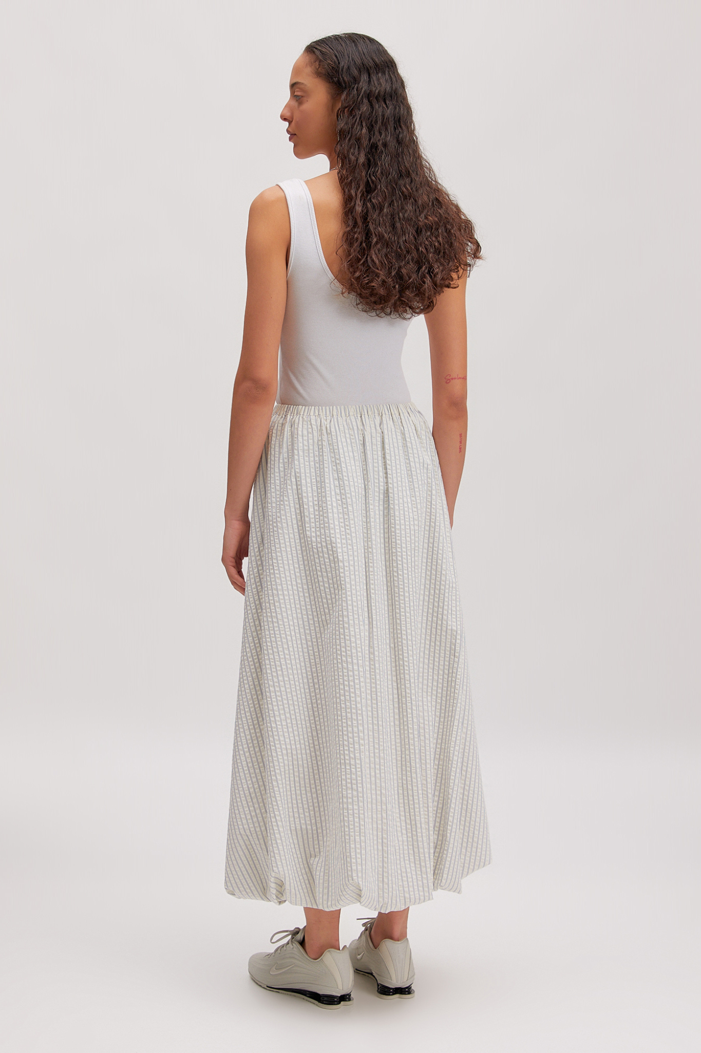 REYNA SKIRT - CREAM AND BLUE STRIPE
