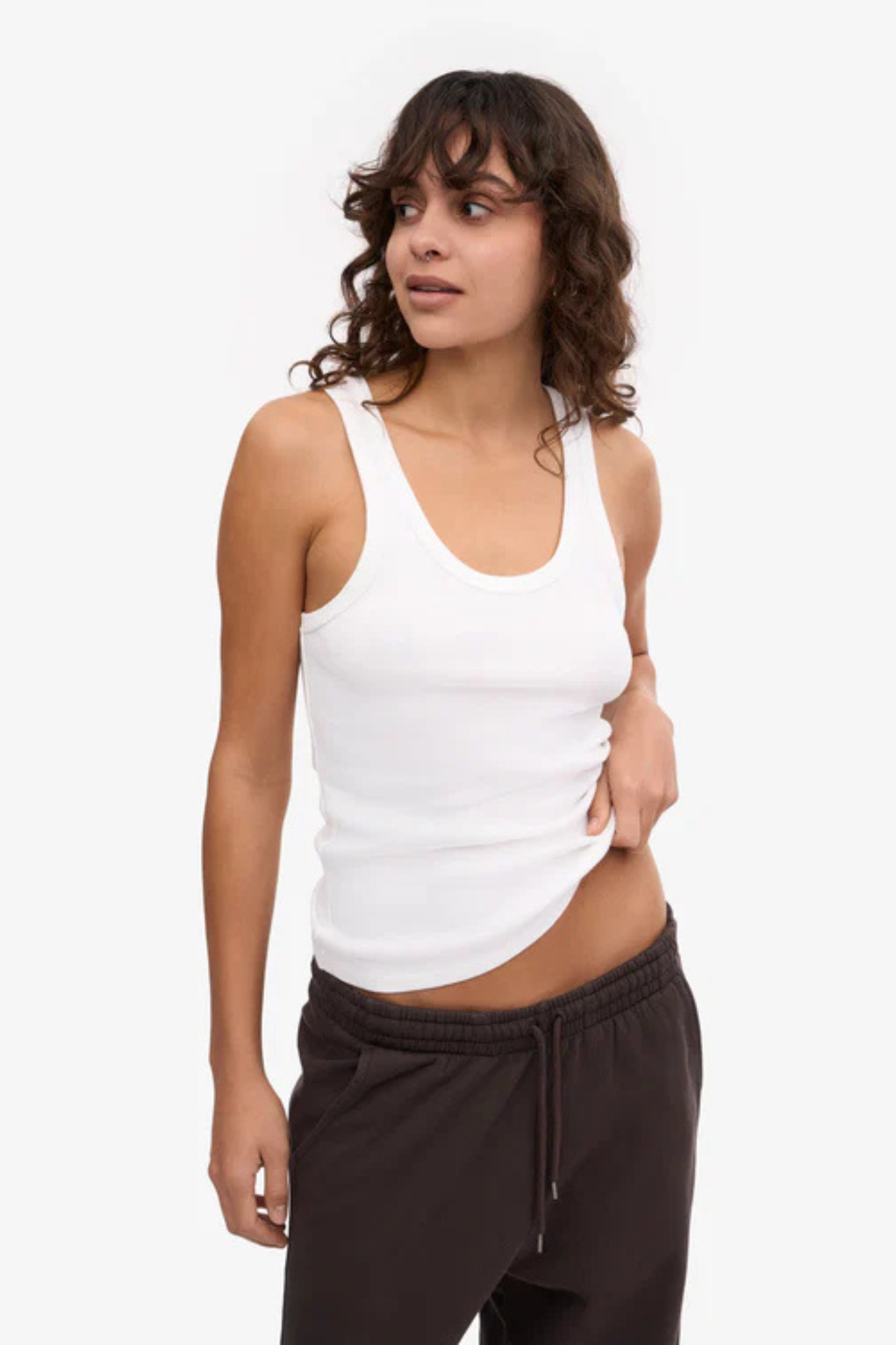 ORGANIC RIB TANK TOP WOMEN - OPTICAL WHITE