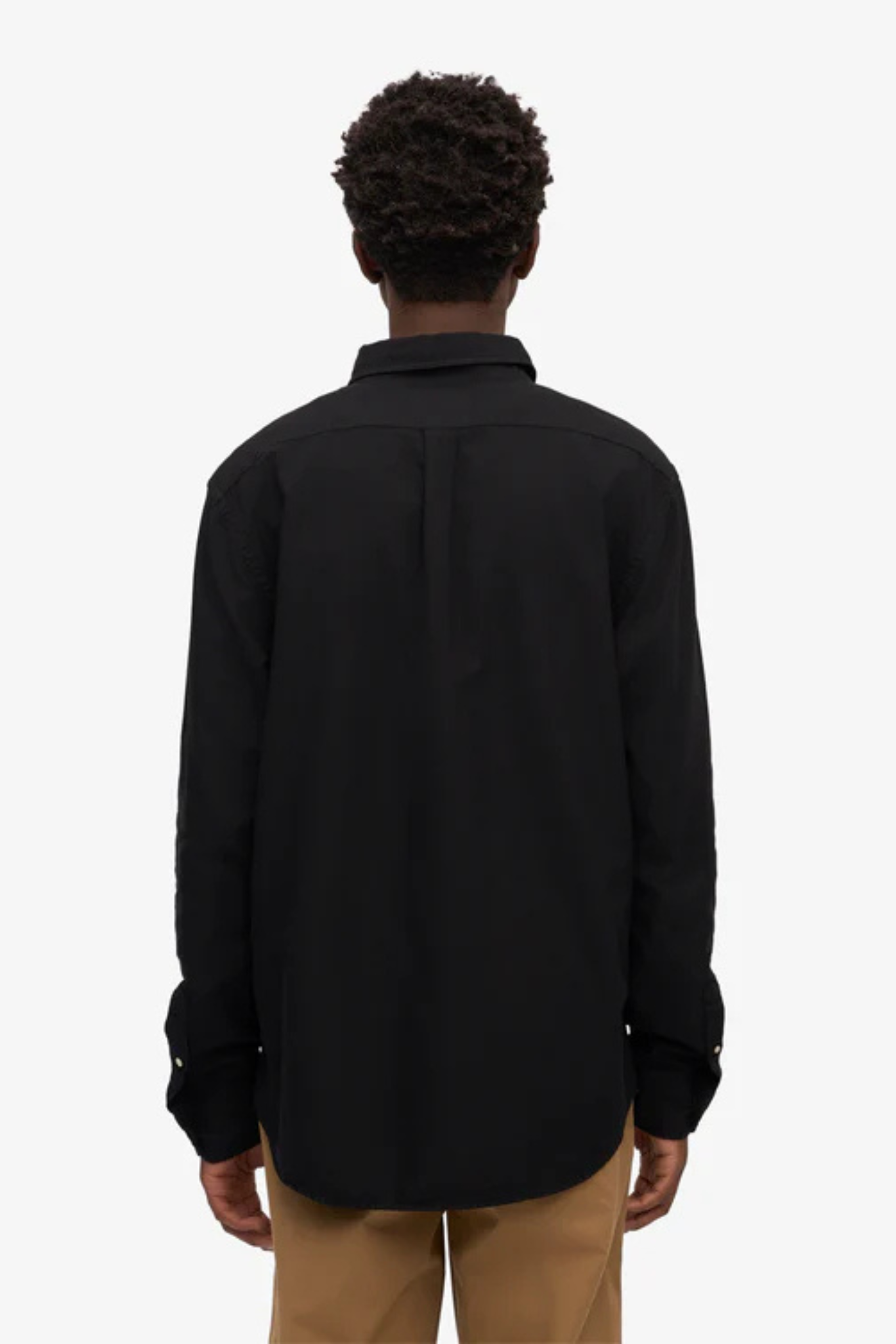 ORGANIC BUTTON DOWN SHIRT - DEEP BLACK
