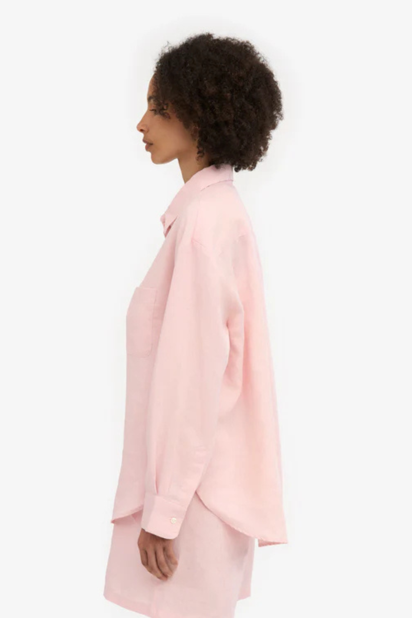 LINEN OVERSIZED SHIRT - FADED PINK