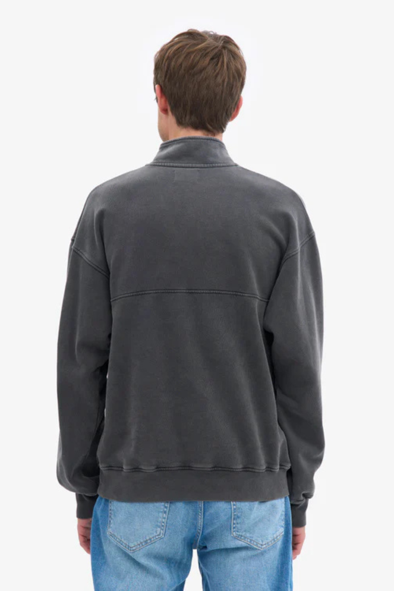 ORGANIC QUARTER ZIP - FADED BLACK