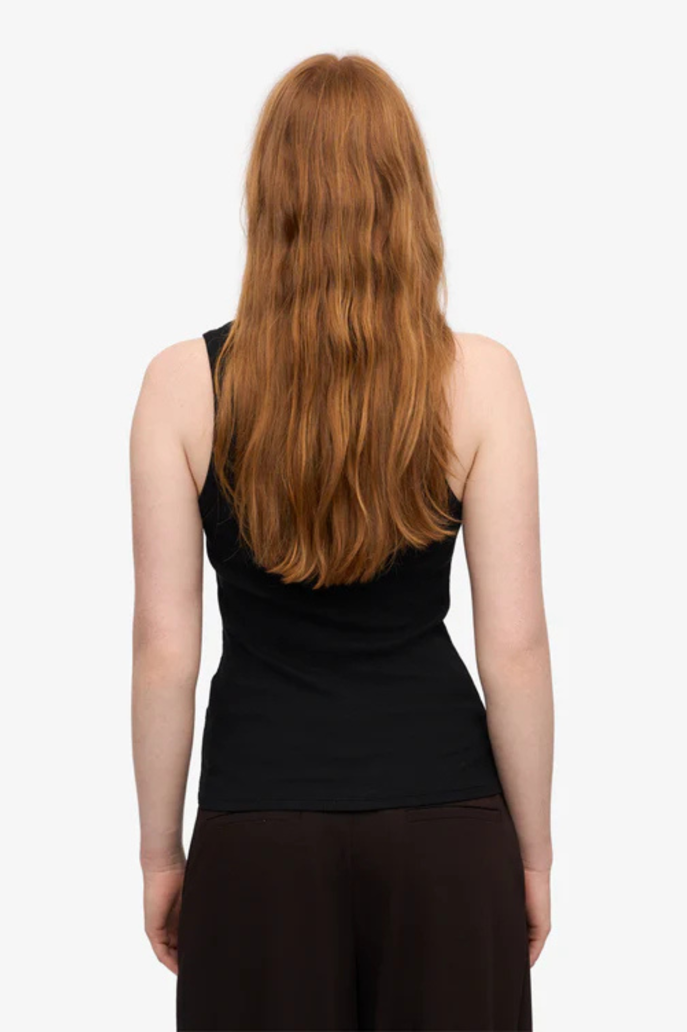 ORGANIC RIB TANK TOP WOMEN - DEEP BLACK