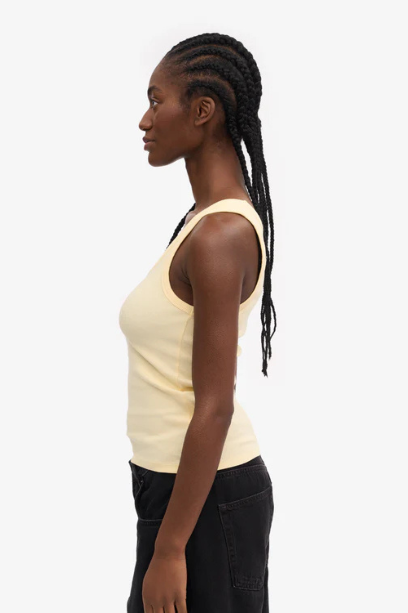 ORGANIC RIB TANK TOP WOMEN - SOFT YELLOW