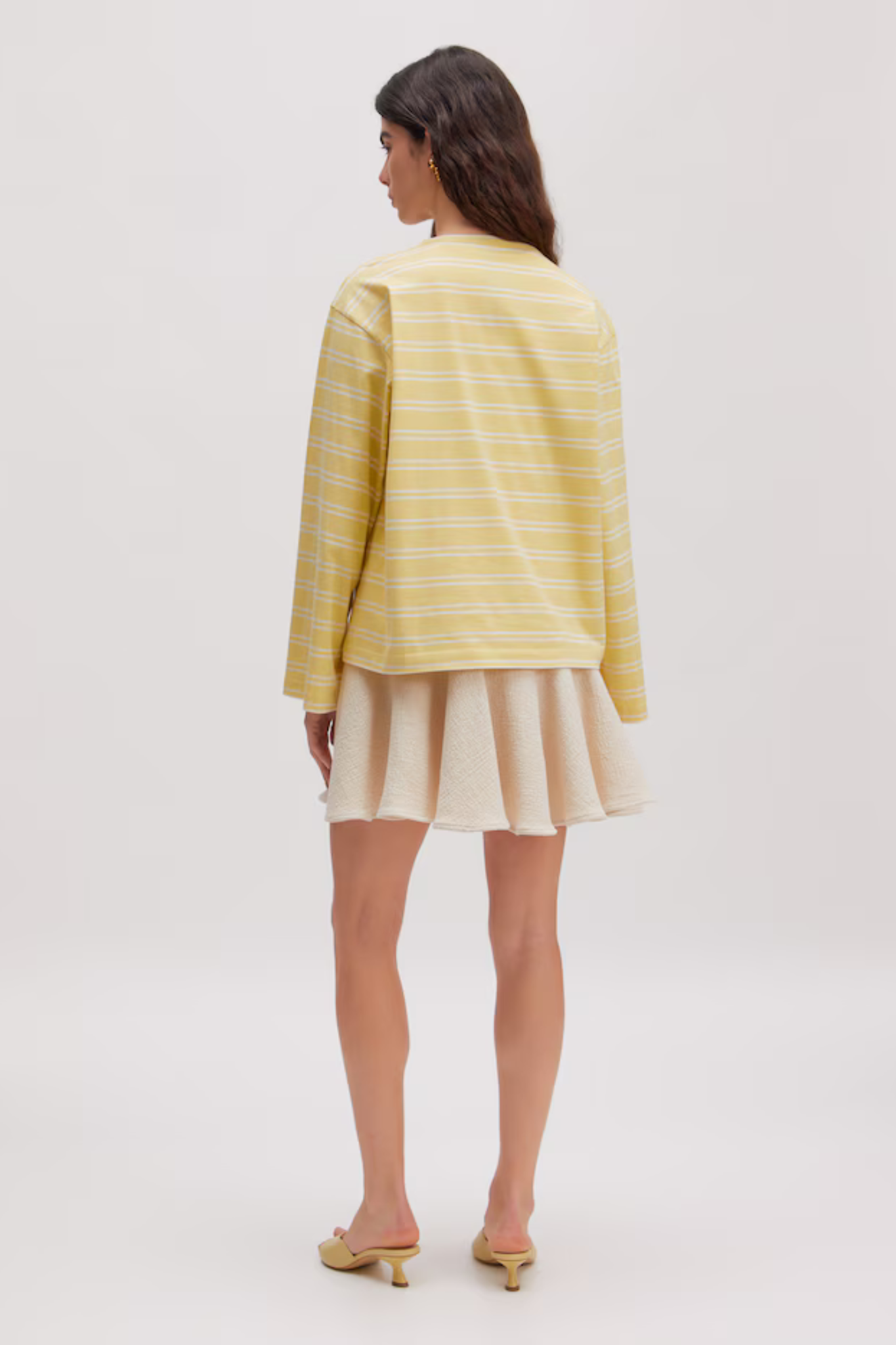 VERLEE LONGSLEEVE - STRIPES: DUSTY YELLOW + EGRET