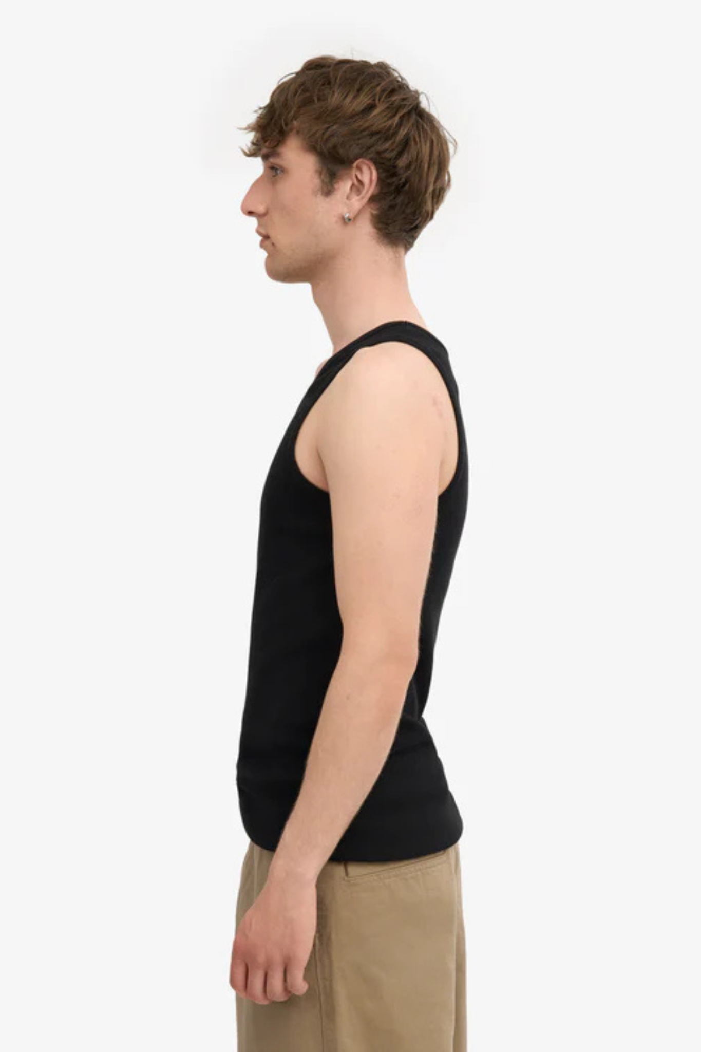 ORGANIC RIB TANK TOP - DEEP BLACK