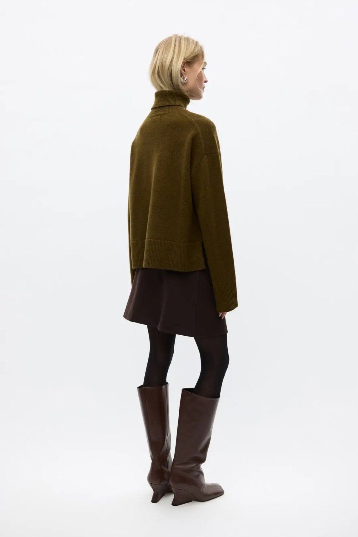 ELISE LS KNIT - DARK OLIVE