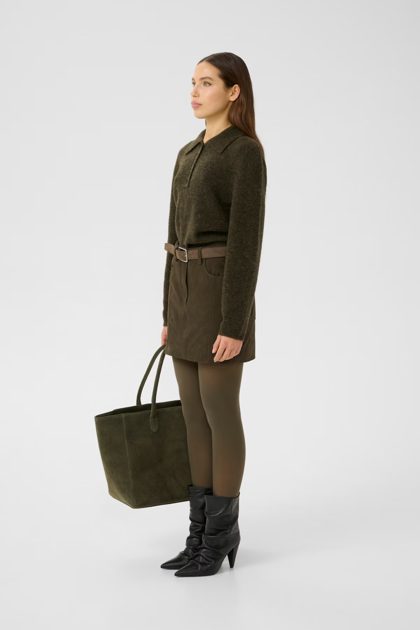 ALPHA POLO PULLOVER - OLIVE MÉLANGE
