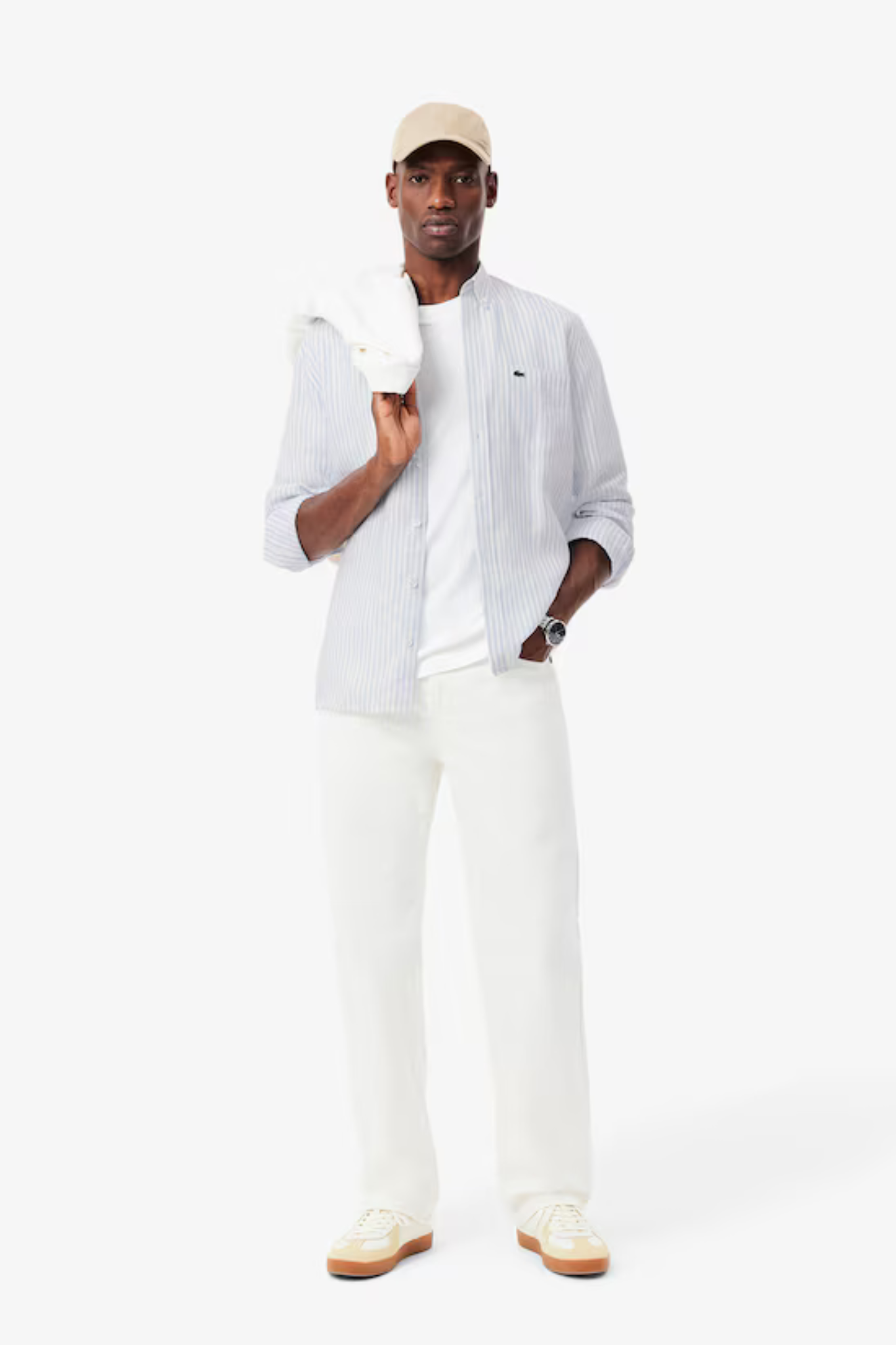 CH6985 L/S WOVEN SHIRT - BLUE/WHITE