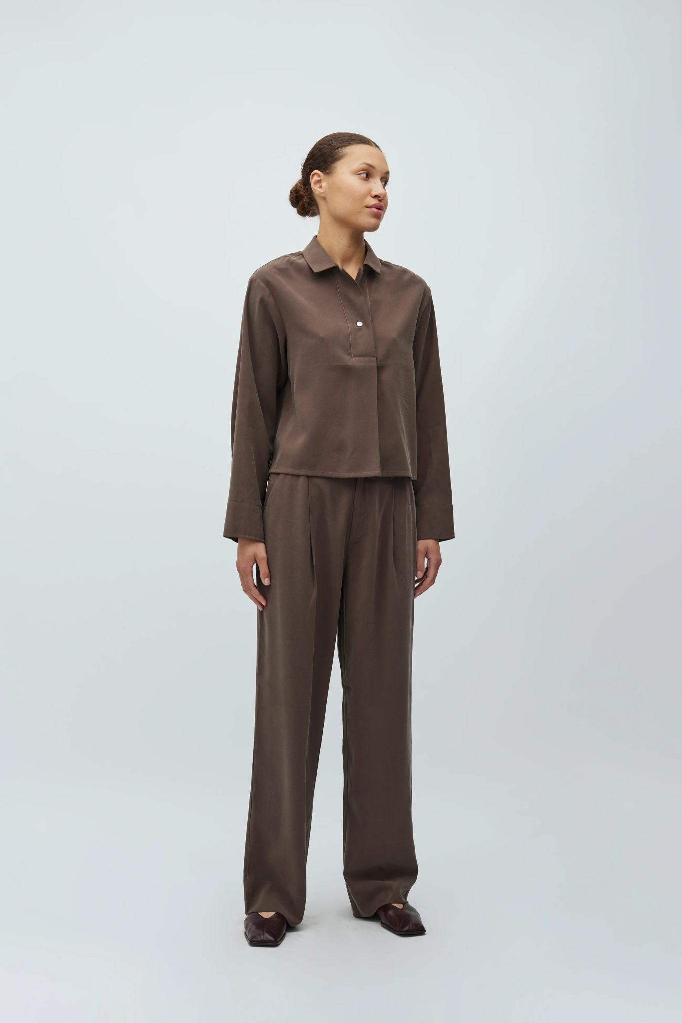 ELIO CASSI TOP - CHOCOLATE BROWN