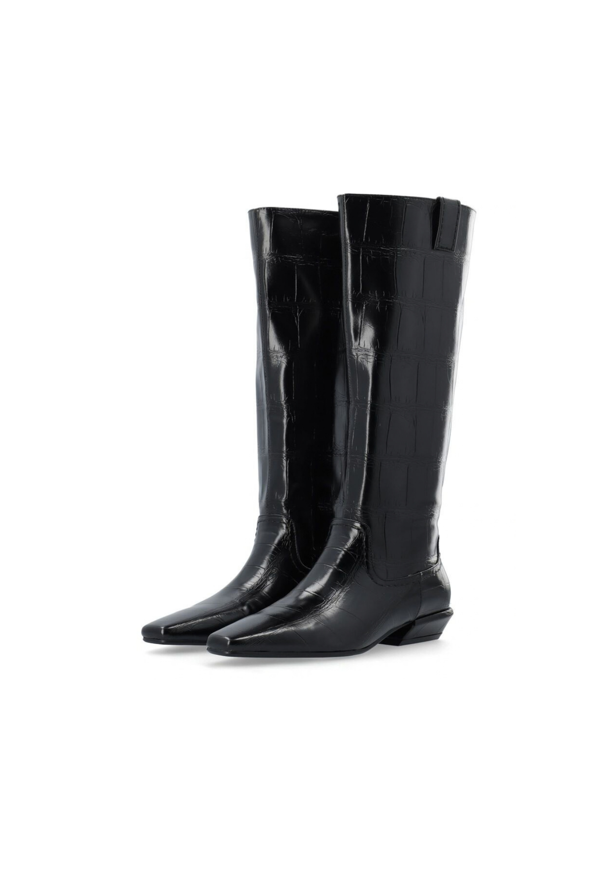 VIVIENNE PULL-ON LAARZEN - ZWART CROCO