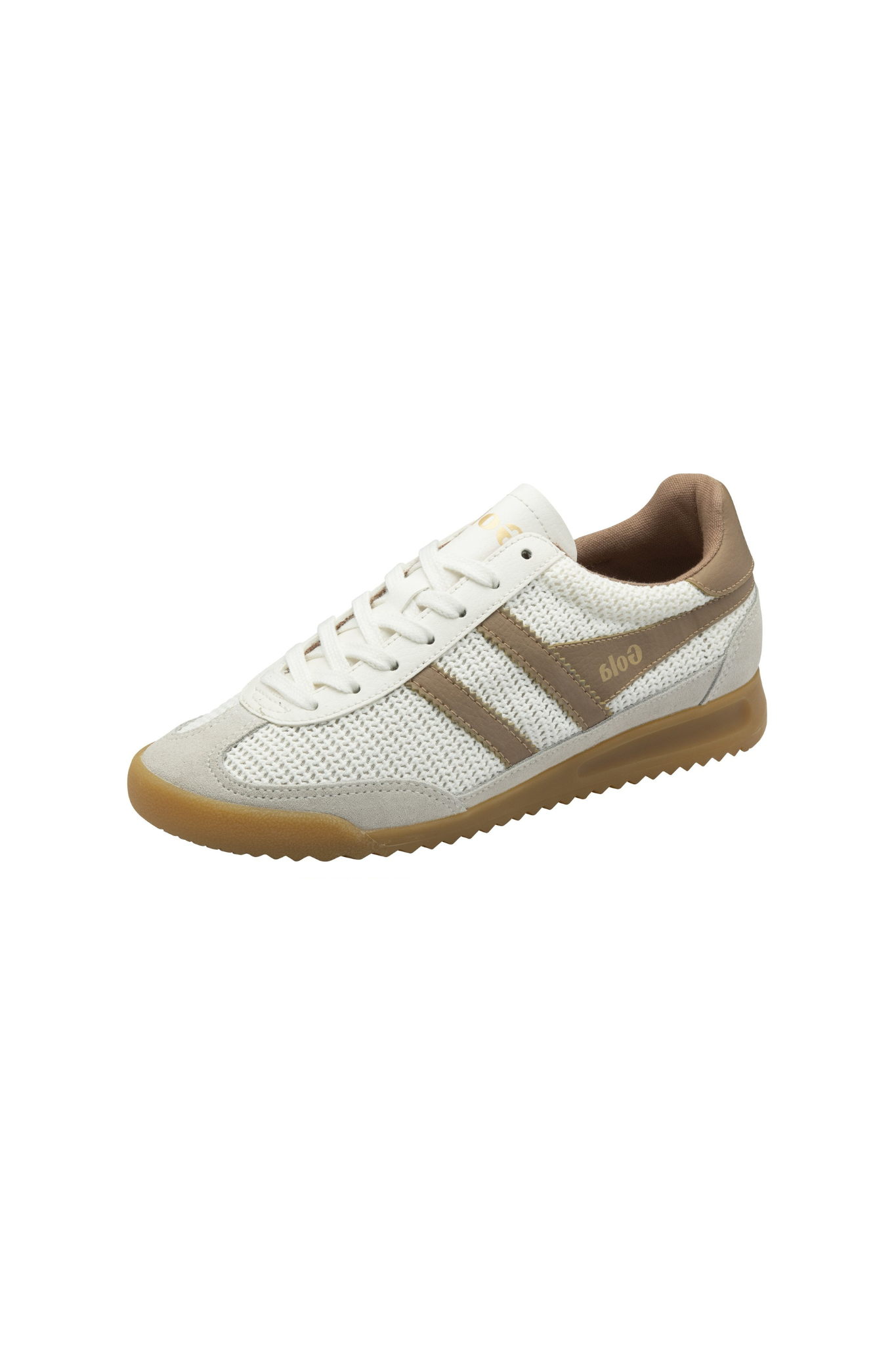 GOLA TORNADO ZEPHYR SNEAKERS WOMEN - OFF WHITE/LIGHT CARAMEL. Side view