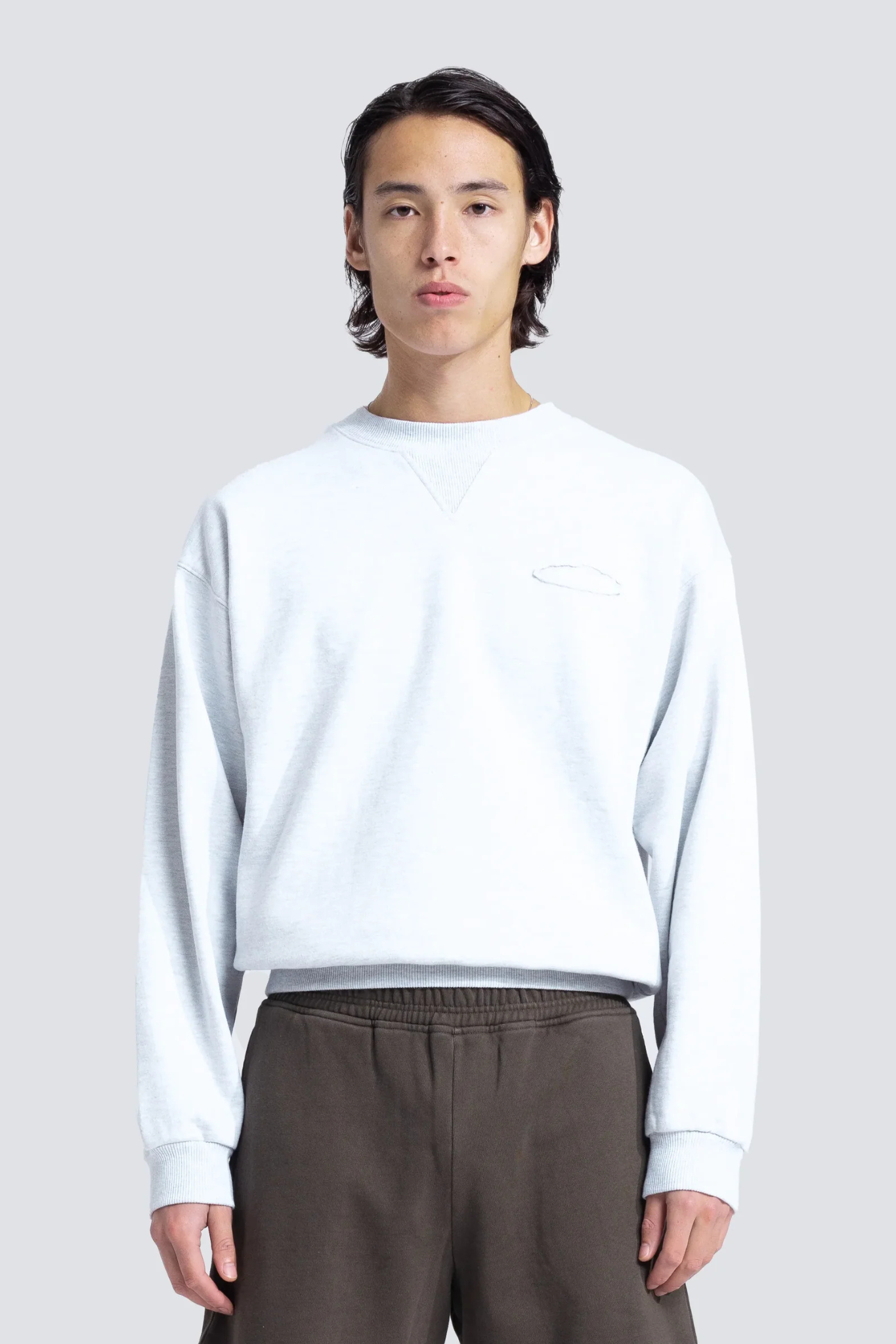 CUT & SEW "F*CK OFF I'M GARDENING" CREWNECK - GREY MELANGE