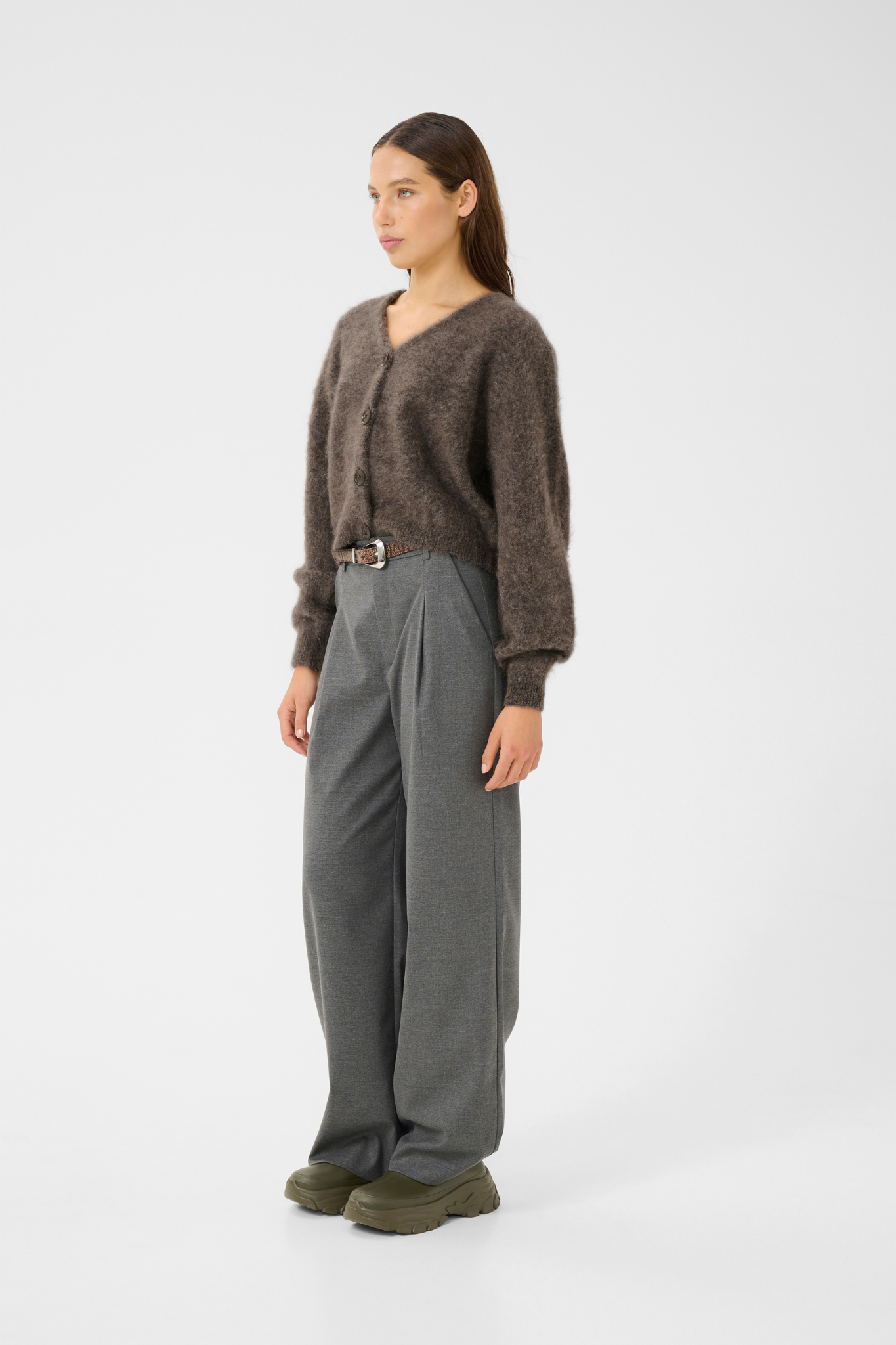 DEBBIE CARDIGAN - CHESTNUT MELANGE