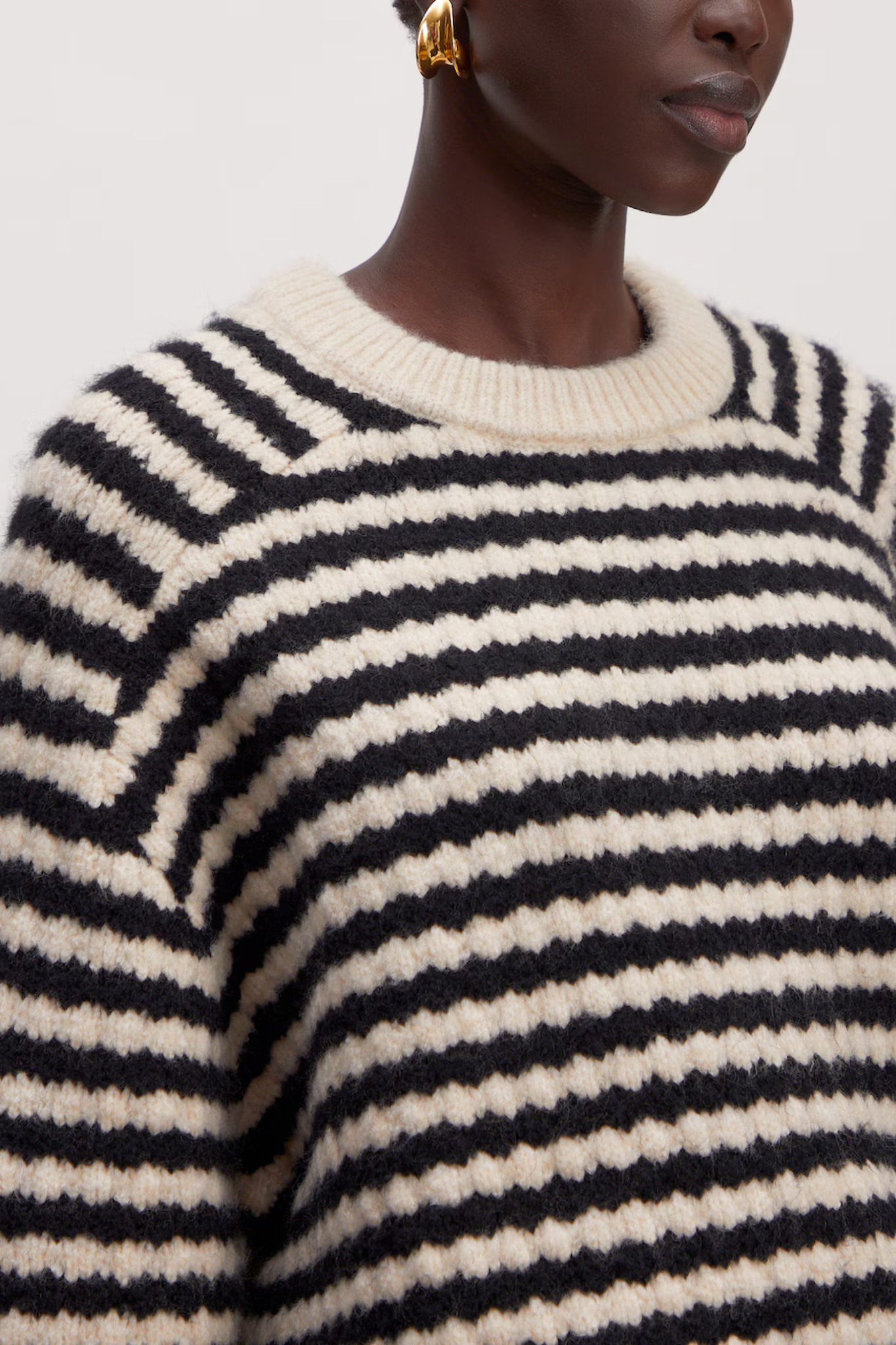 LENNON WOOL JUMPER - BLACK/RAINY DAY