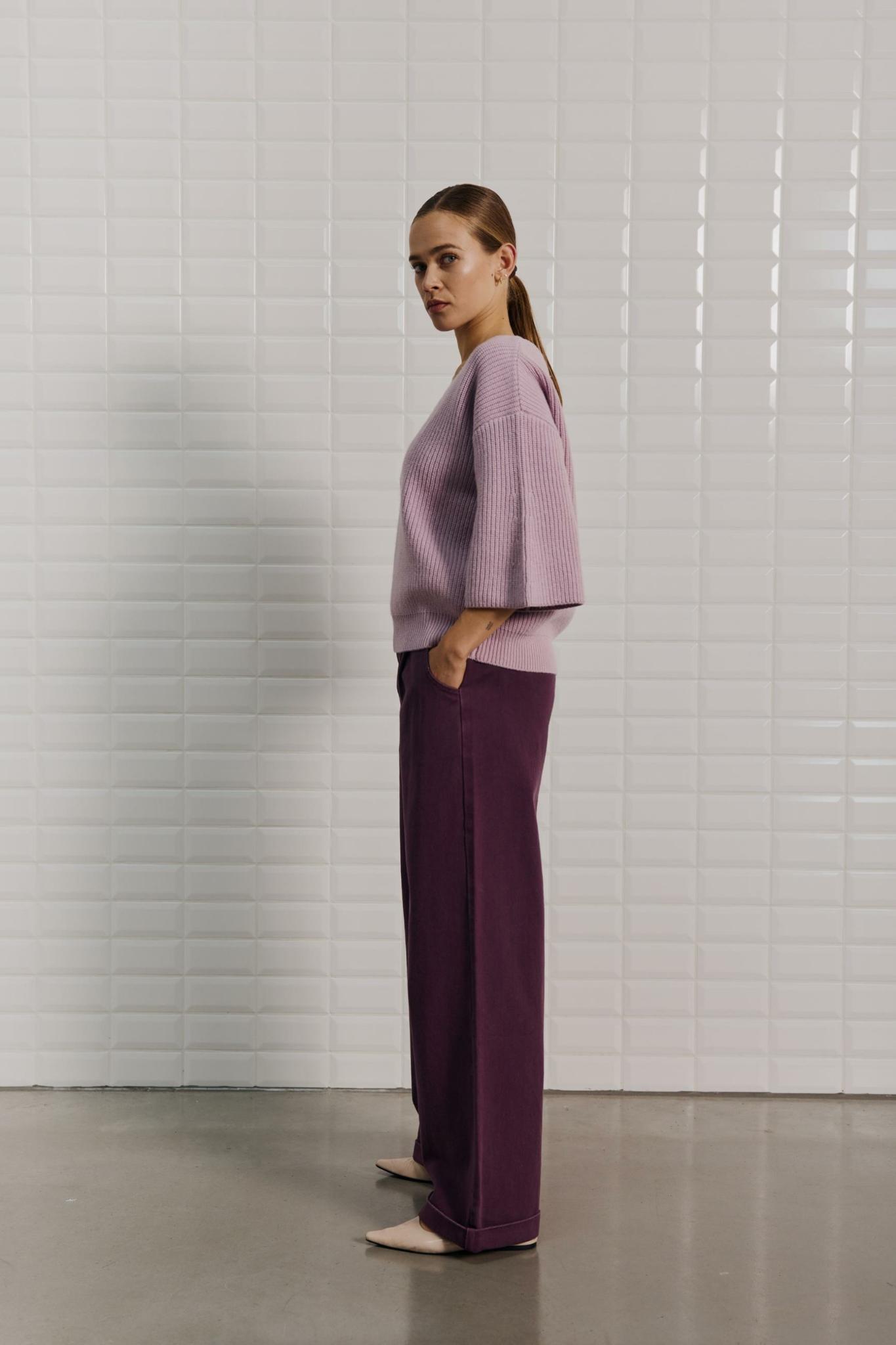 APRIL HS V-NECK PULLOVER - LAVENDER SKY