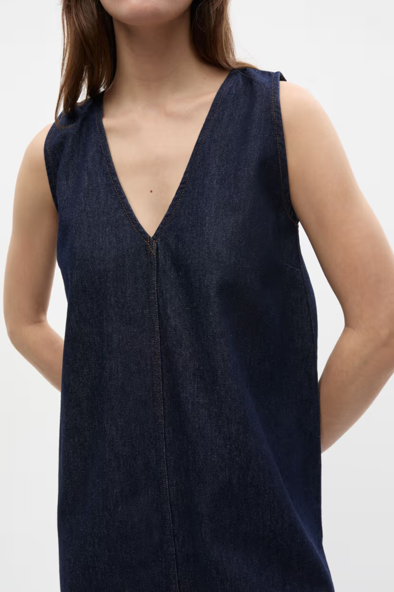 LUCIA SL DRESS - DARK BLUE RINSE