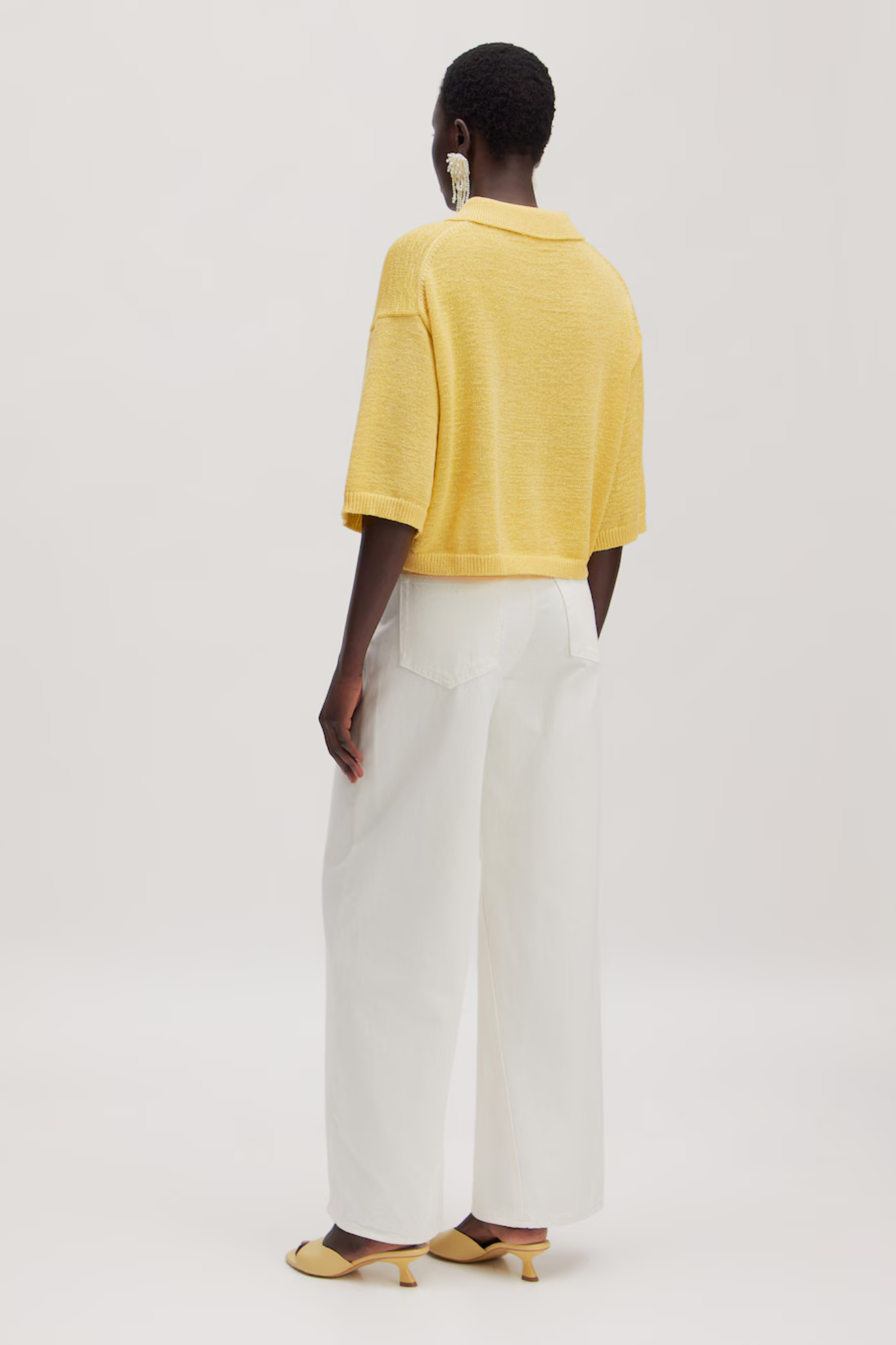 ANAYA KNIT POLO - LEMON MERINGUE