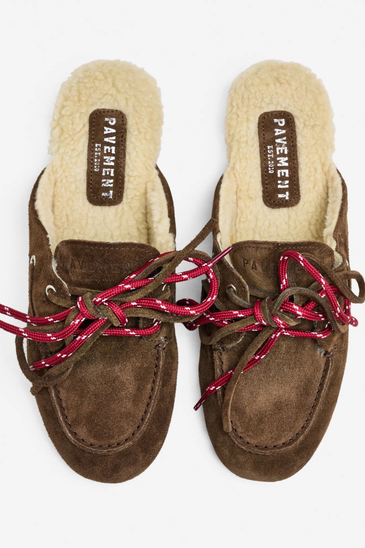 YASMA LACE FUR SHOES - BROWN SUEDE
