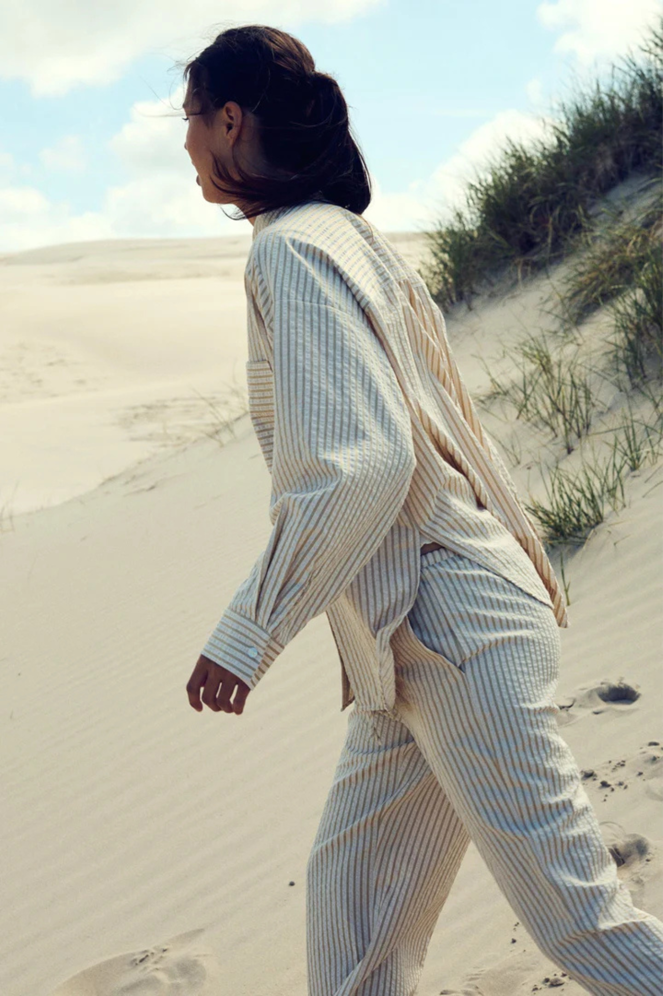 CARA SHIRT - SAND STRIPE