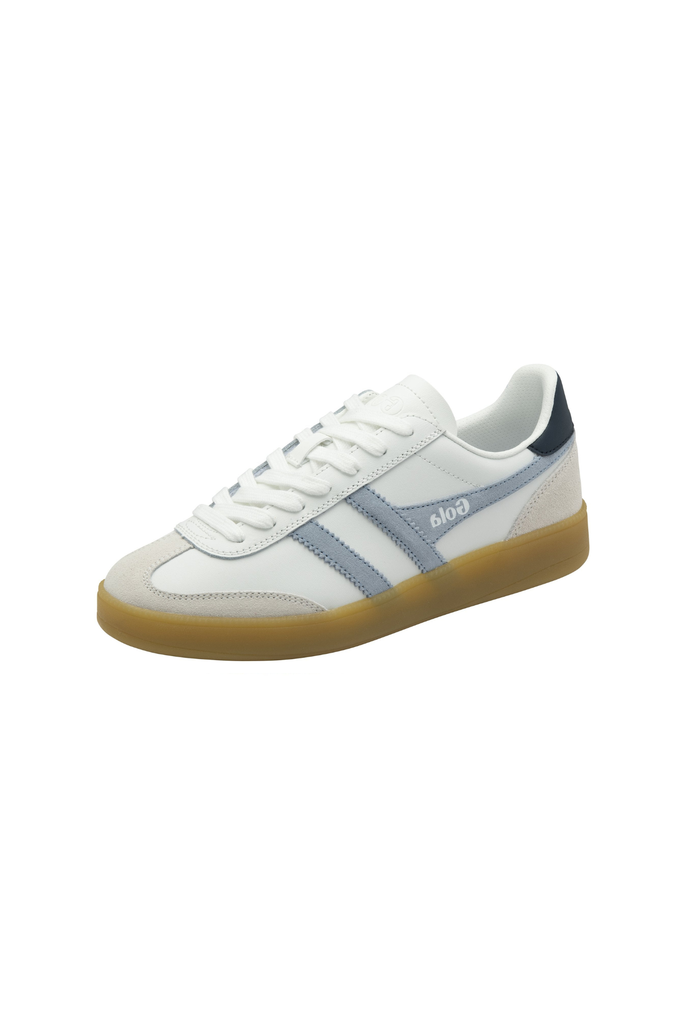 GOLA VIPER LEATHER SNEAKERS WOMEN - WHITE/AIR/NAVY/GUM. Side view