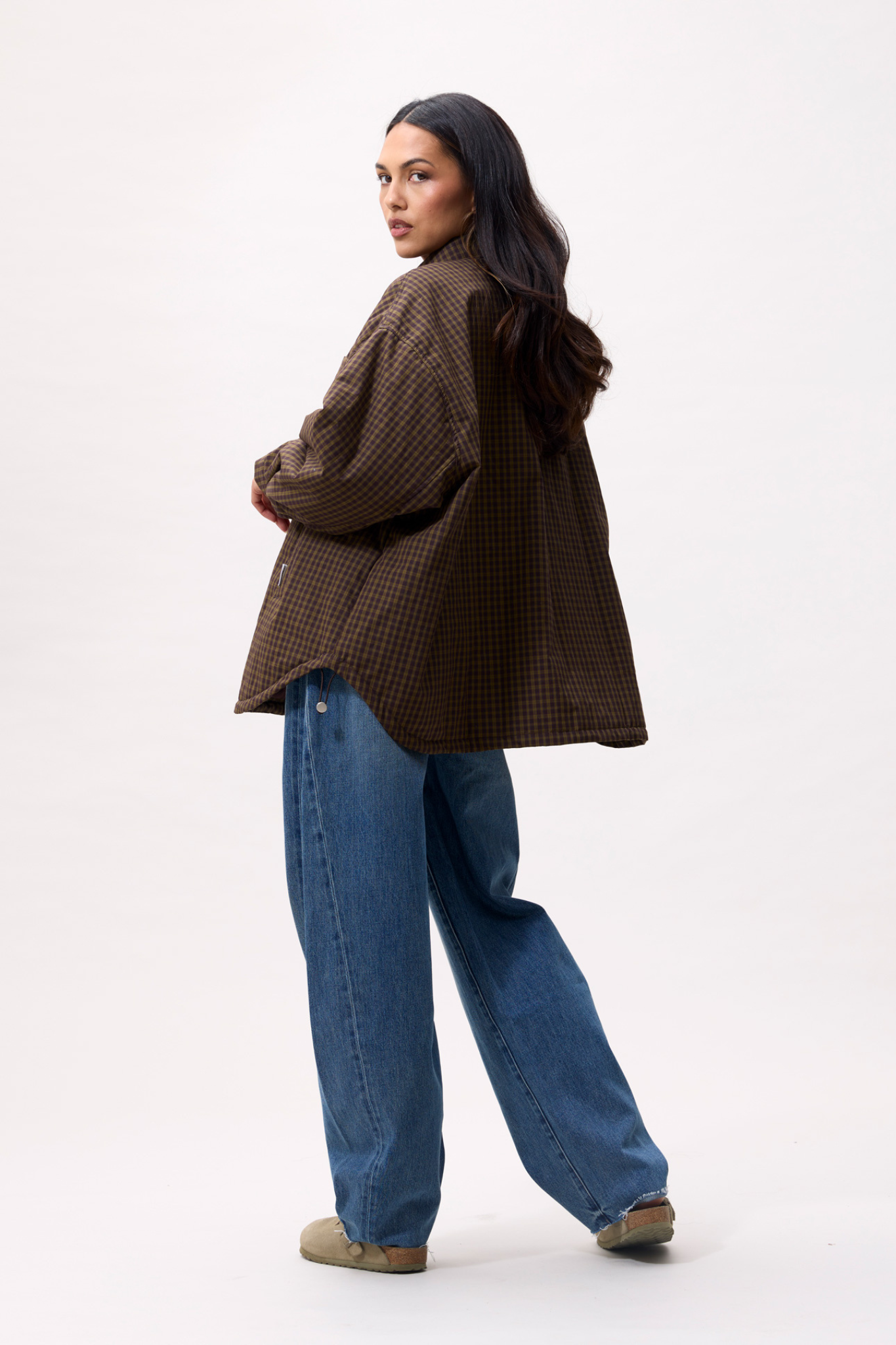 LIGHT PADDED CHECK JACKET - MOSSY