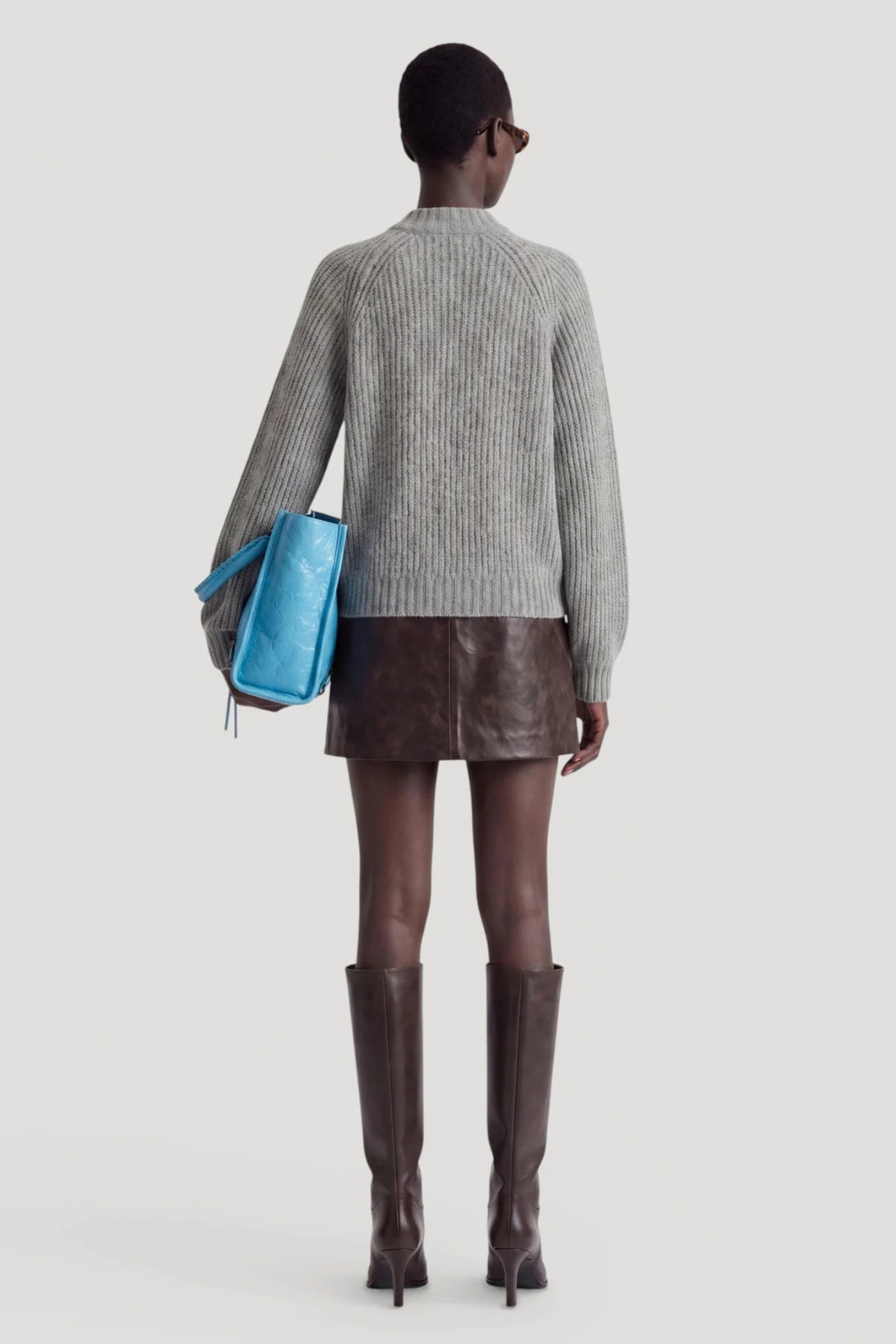 ALLY SKIRT - DARK BROWN WASHED