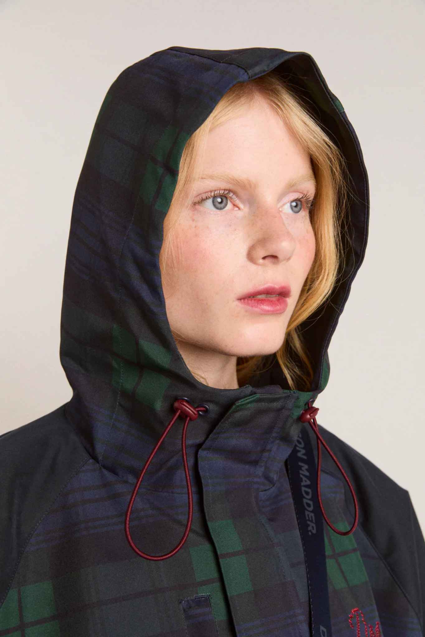 LIU RAINCOAT - NAVY CHECK