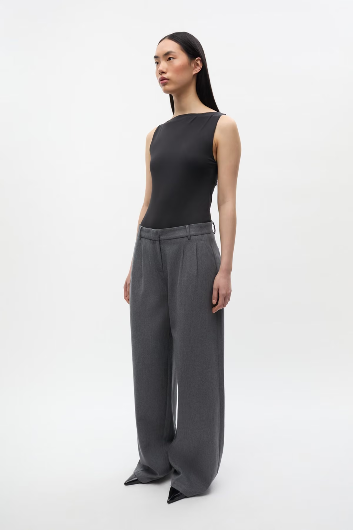 DORE WAIST PANTS - GREY MEL