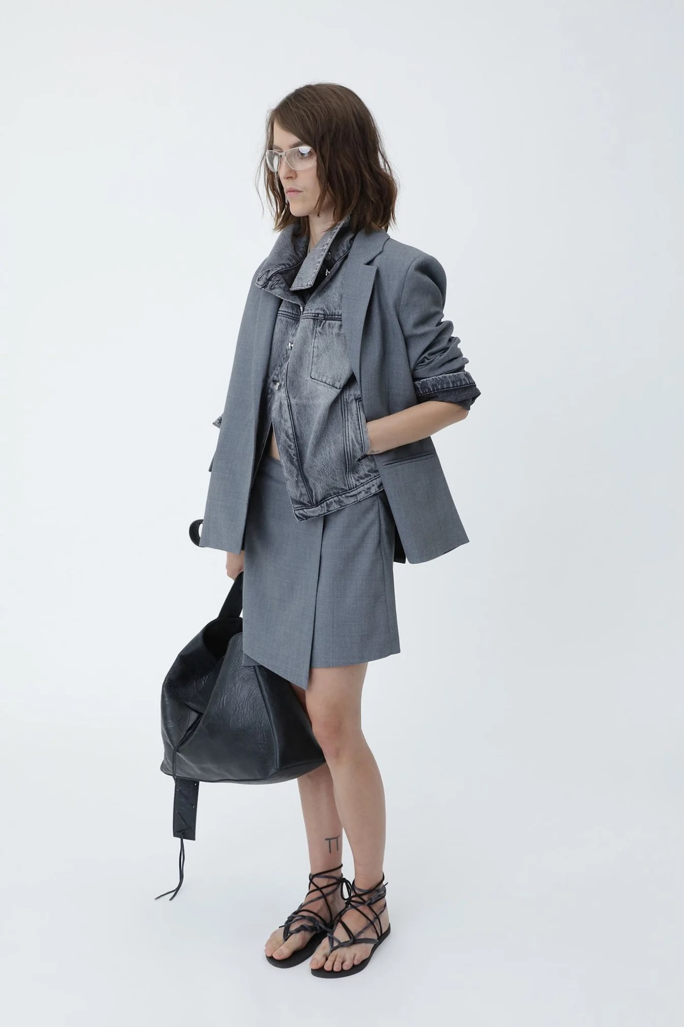 ANIRA BLAZER - GREY MELANGE