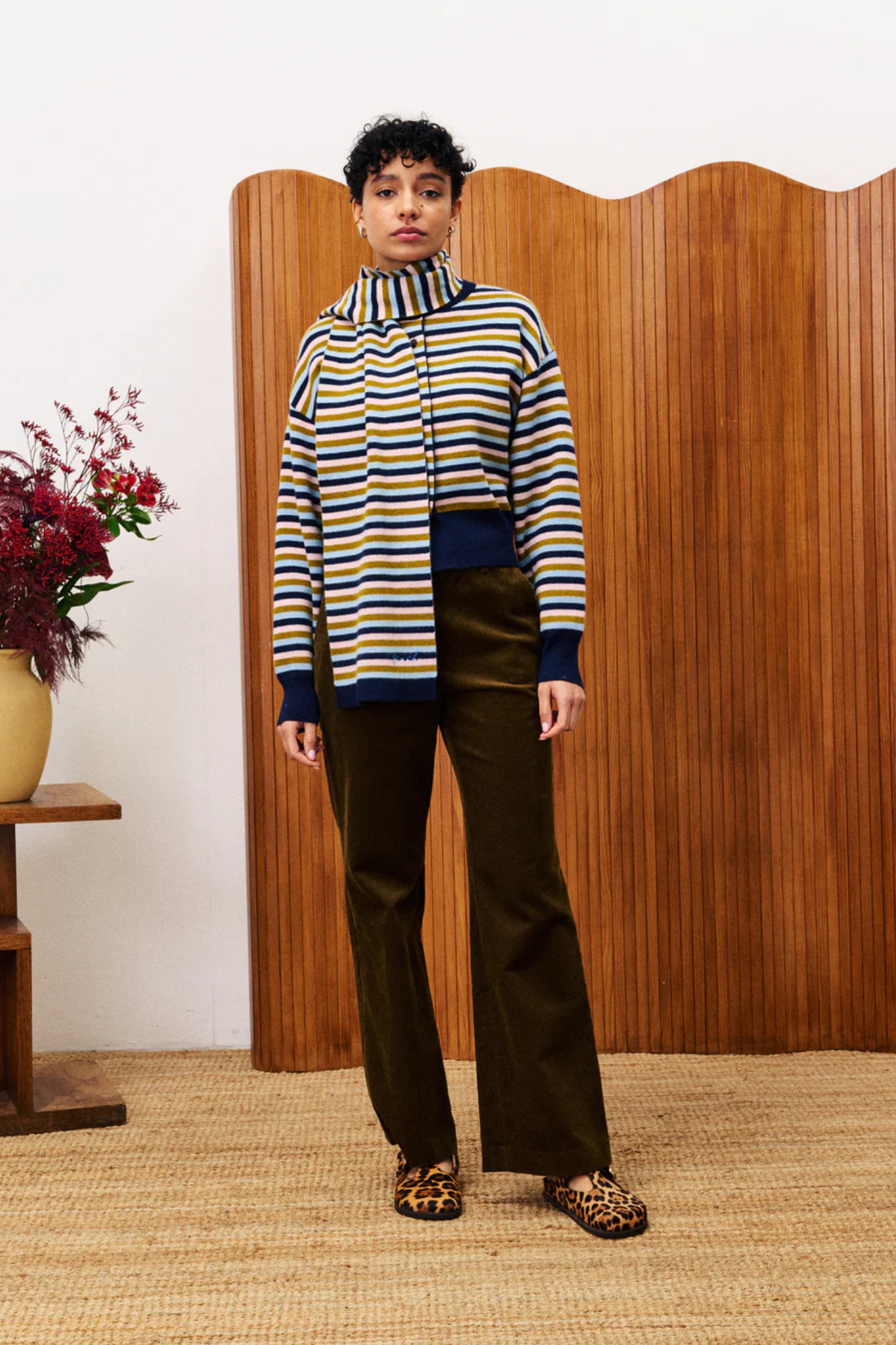 TONKINOIS SET CARDIGAN-SCARF - BLUE MARINE