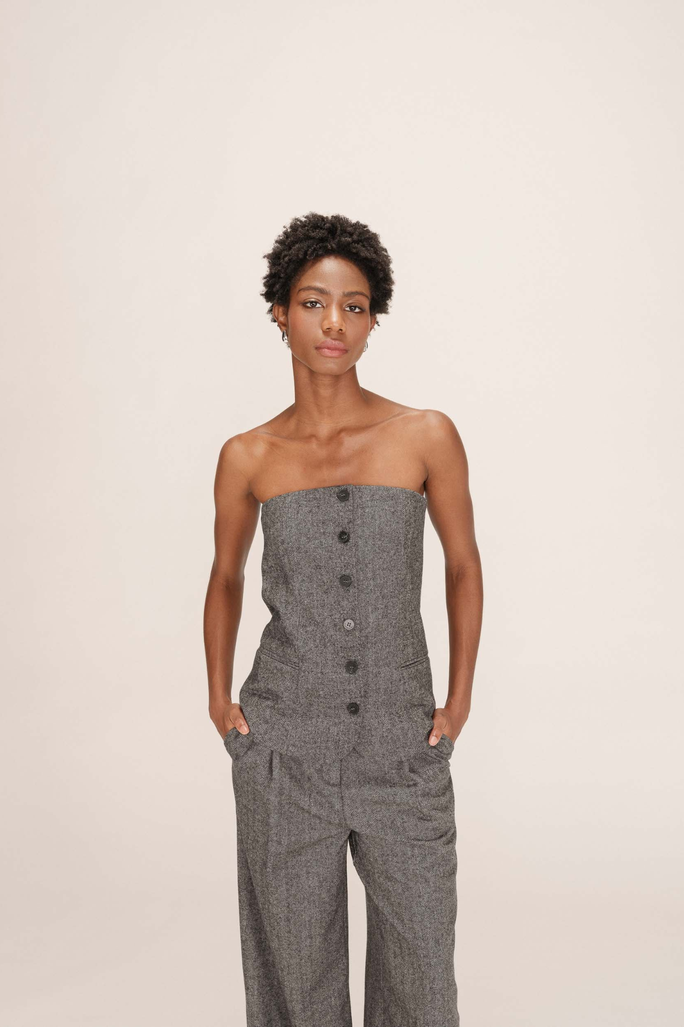 TANDEM STRAPLESS TOP - ANTHRACITE