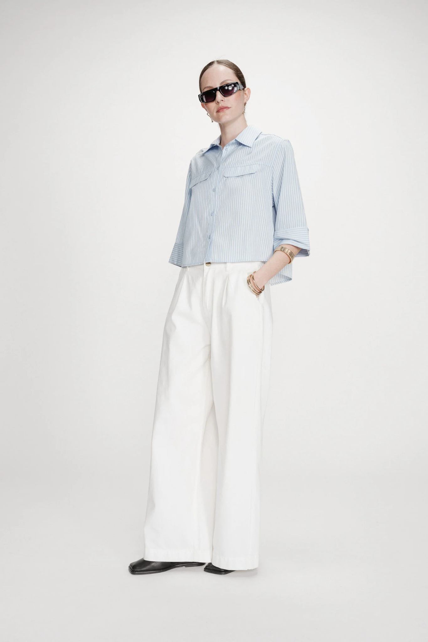 VOICE STRIPED SHIRT - CIEL