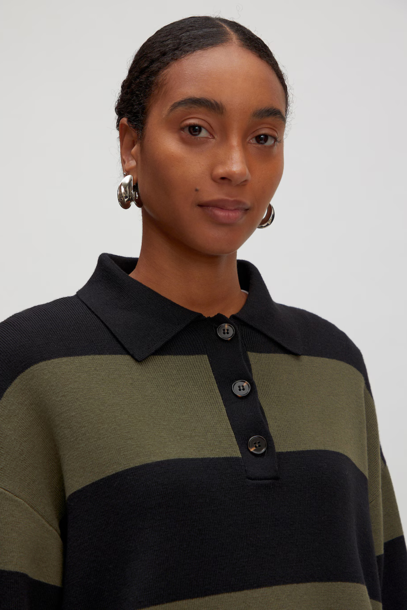LAIANI STRIPED JUMPER - BLACK/GRAPELEAF STRIPE