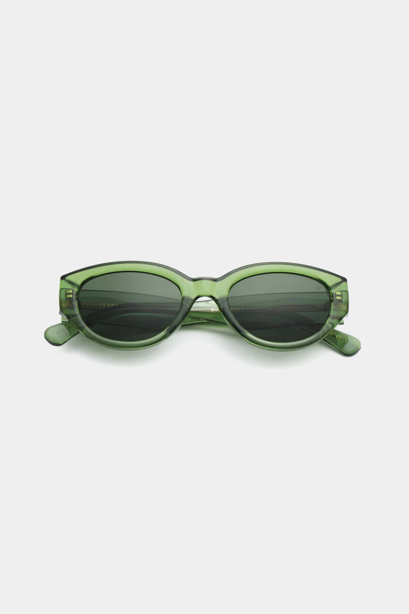 A. Kjaerbede winnie sunglasses in light olive transparent. Front view