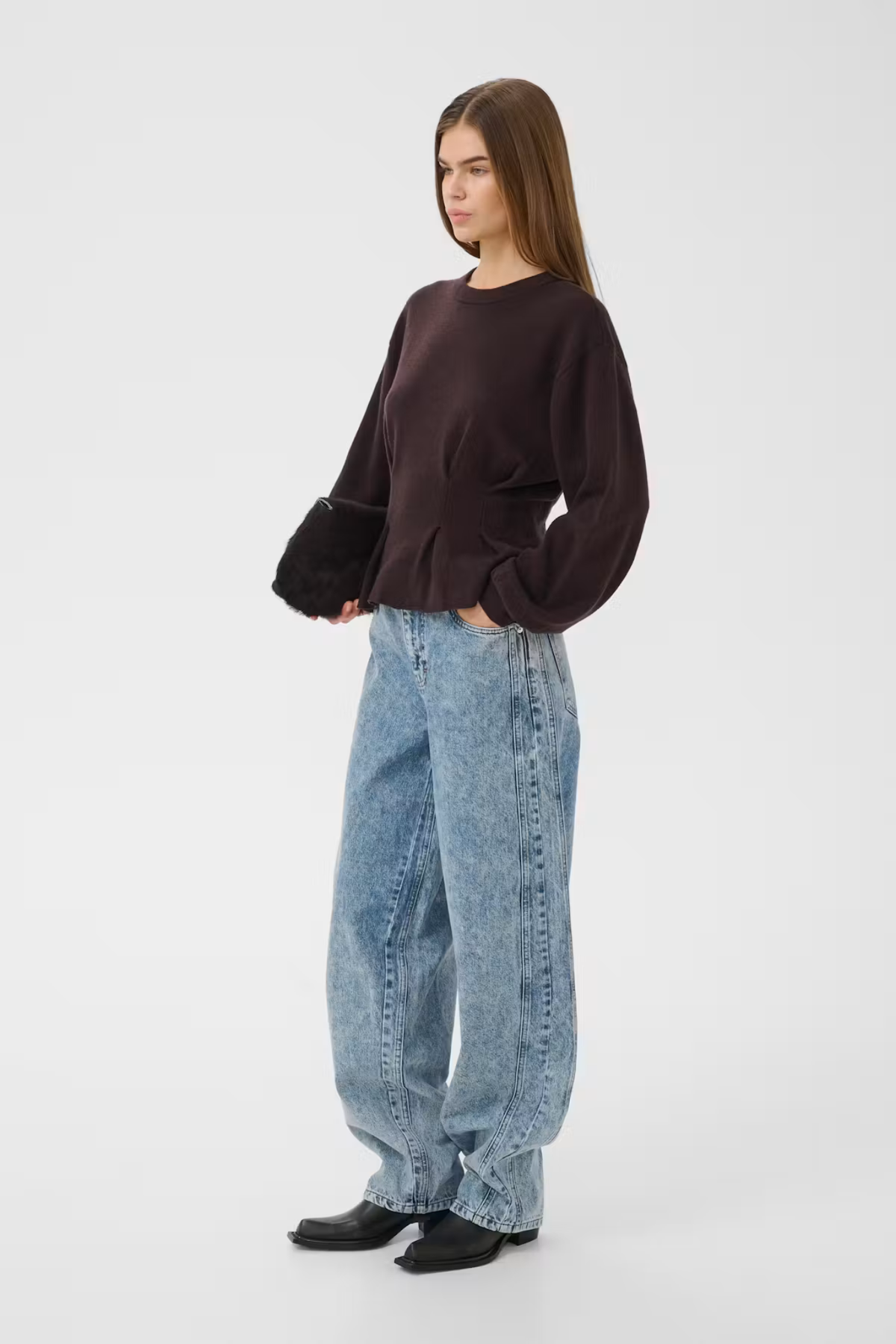 PULL-OVER À TAILLE MANZI - GANACHE