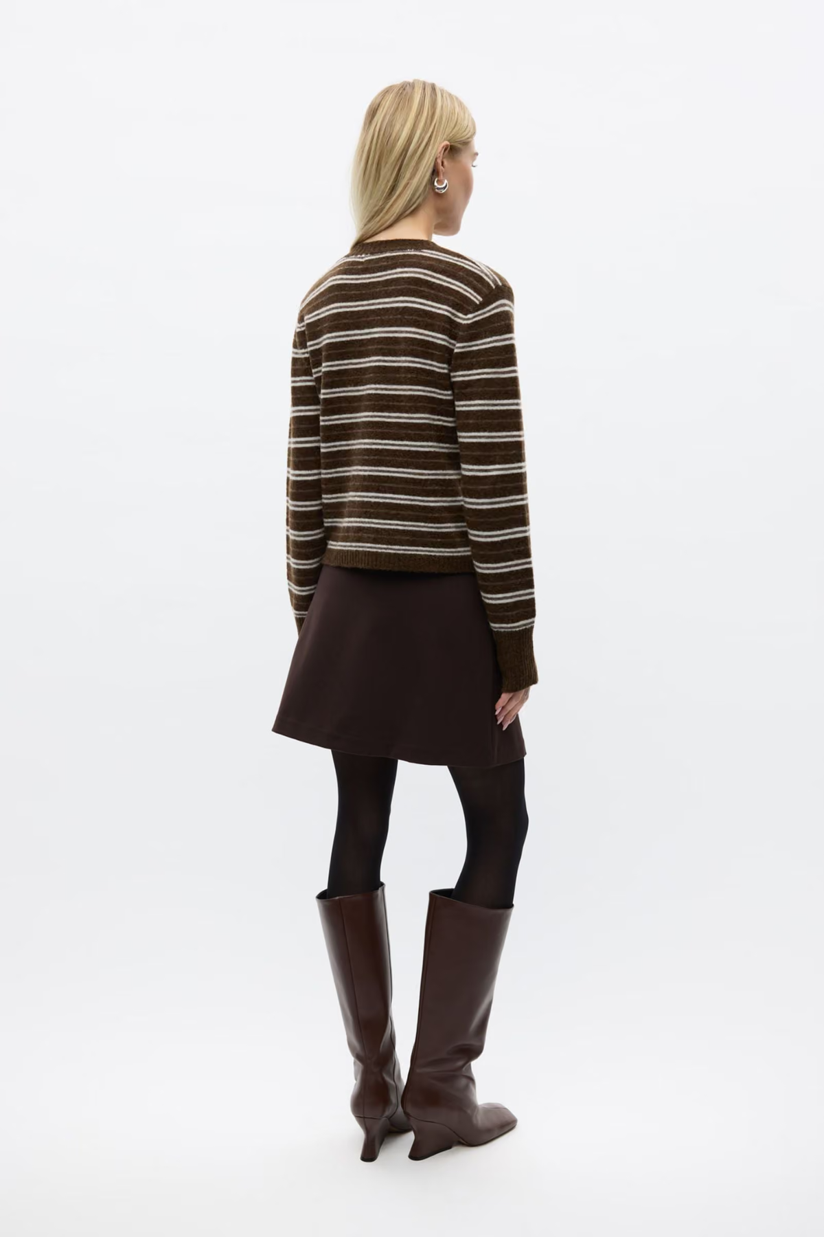 ADA LS CARDIGAN ST - PINE STRIPE