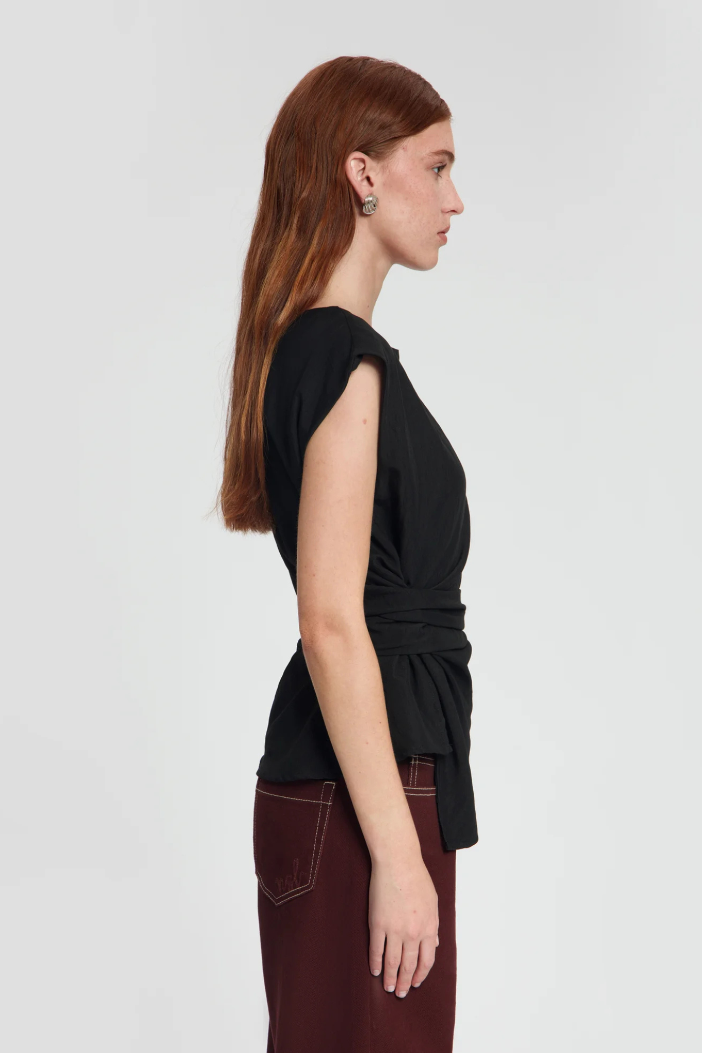 MADDIE TIE TOP - BLACK